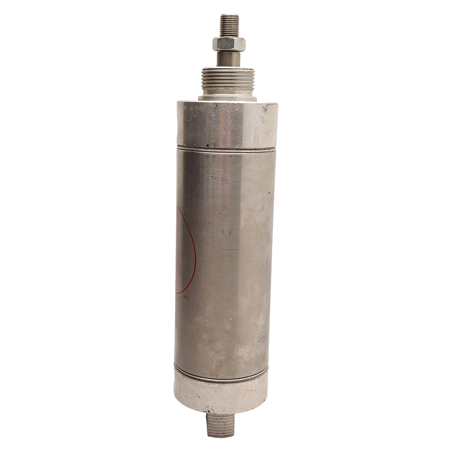 Used Bimba 504-DXP Stainless Steel Cylinder, ø2-1/2in Bore, 4in Stroke, 1/4in NPT