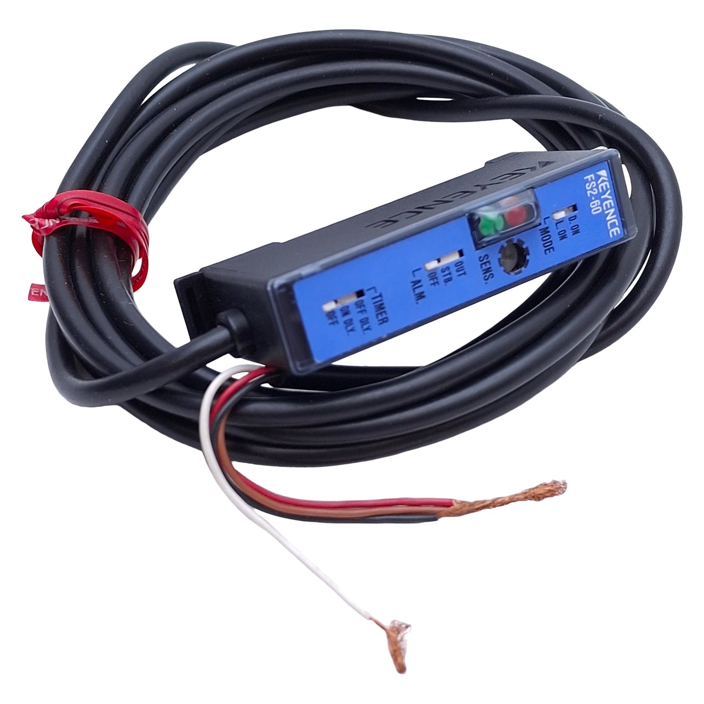 New – Open box Keyence FS2-60 Fiber Optic Amplifier Sensor NPN, 12-24VDC, Red LED, 2m Cable