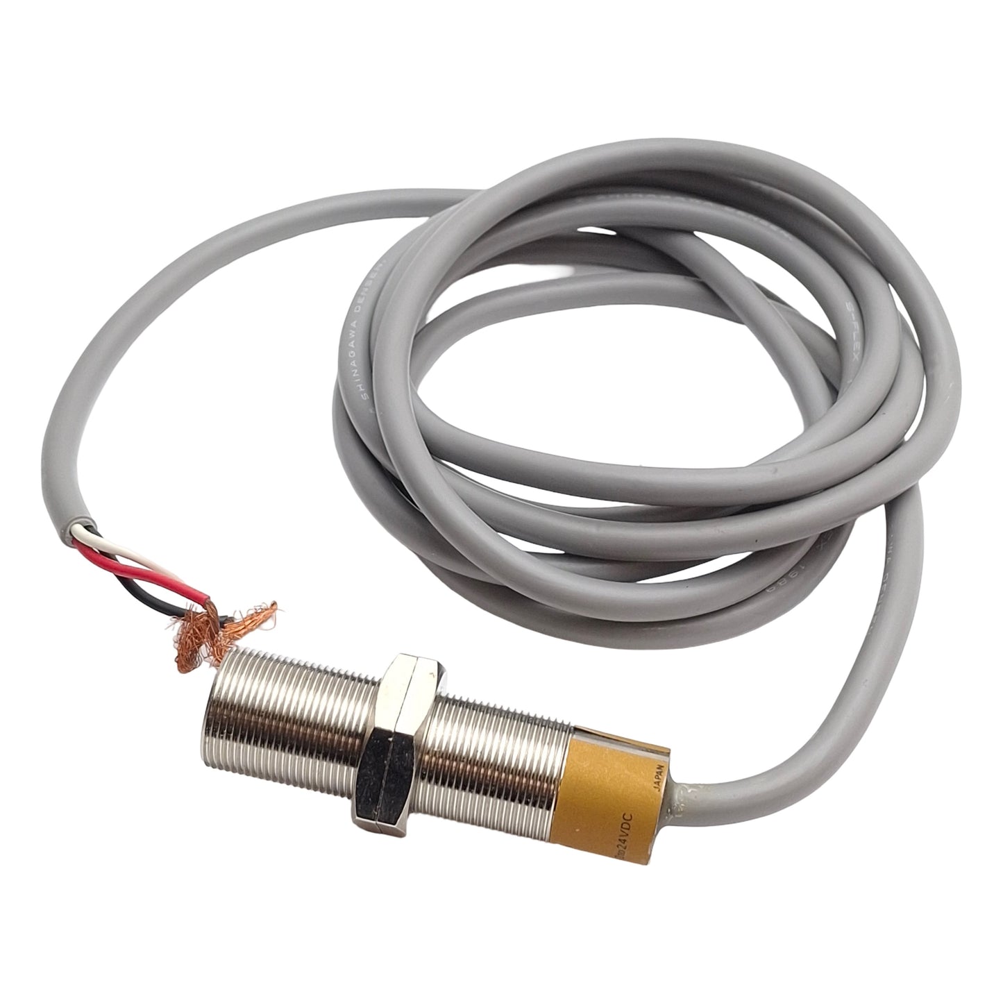 Used Omron TLE-X5C1 Proximity Sensor 5mm SN, 12-24VDC, NPN NO 200mA, M18 Barrel