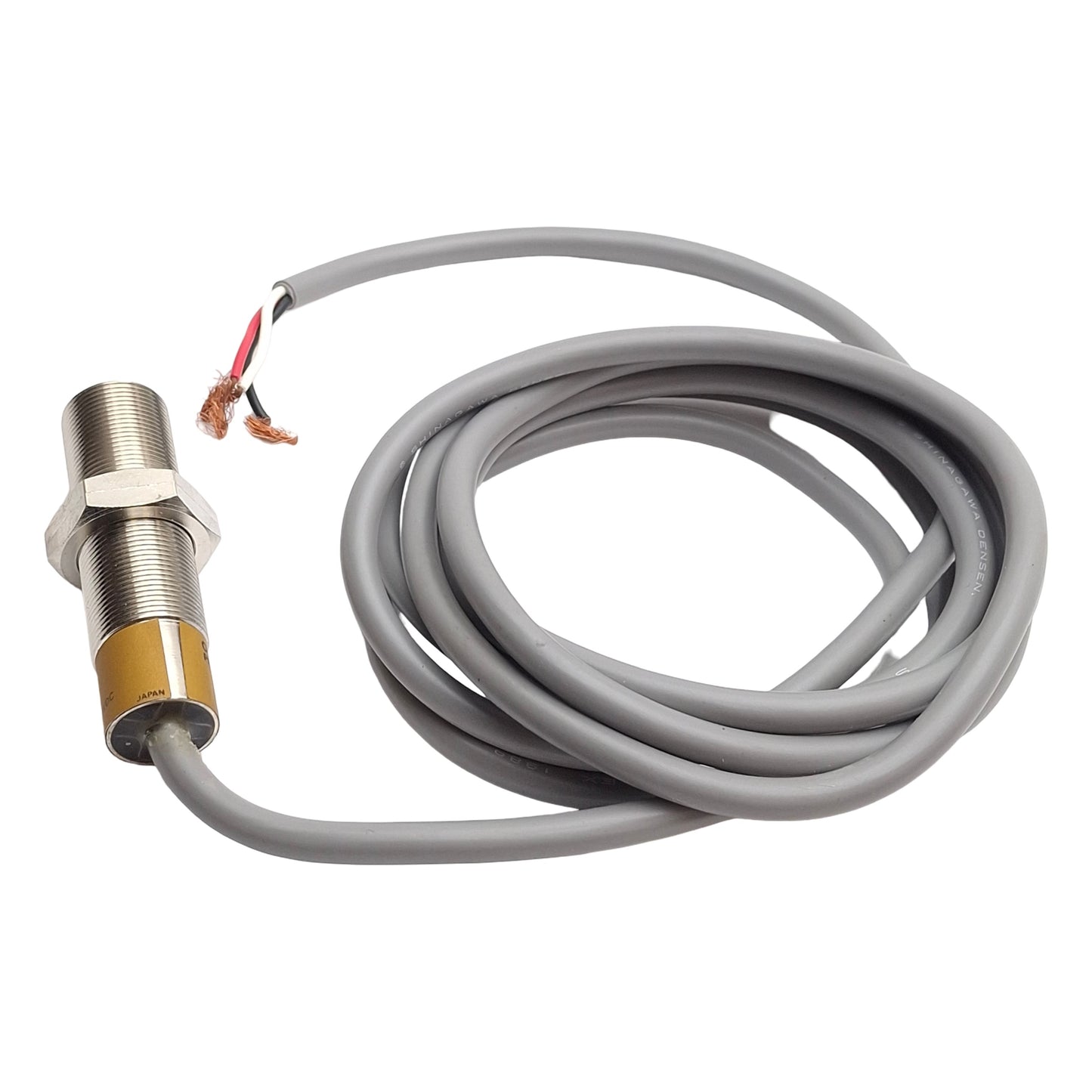 Used Omron TLE-X5C1 Proximity Sensor 5mm SN, 12-24VDC, NPN NO 200mA, M18 Barrel