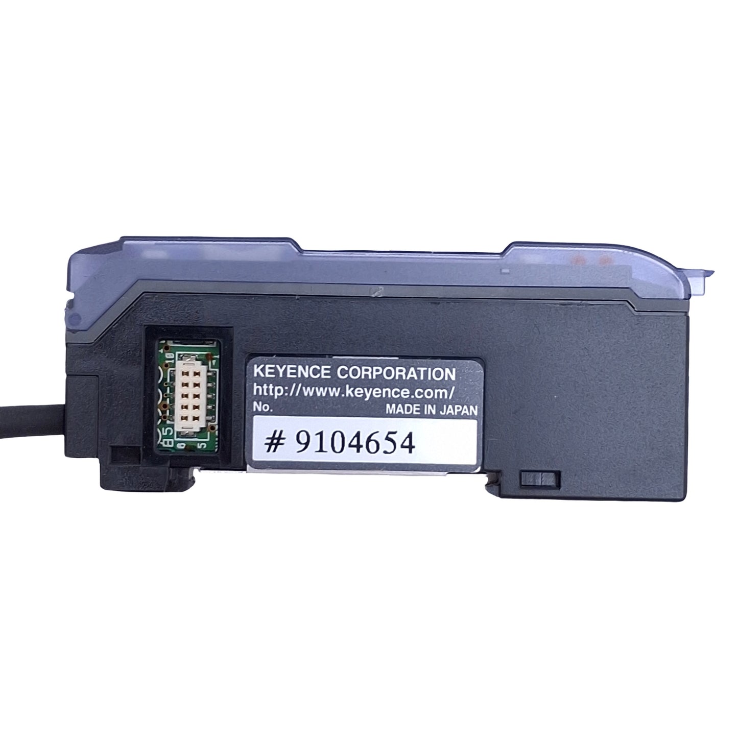 Used Keyence AP-V41AW Pressure Sensor Amplifier NPN, 12-24VDC, 6ft Cable, DIN Rail