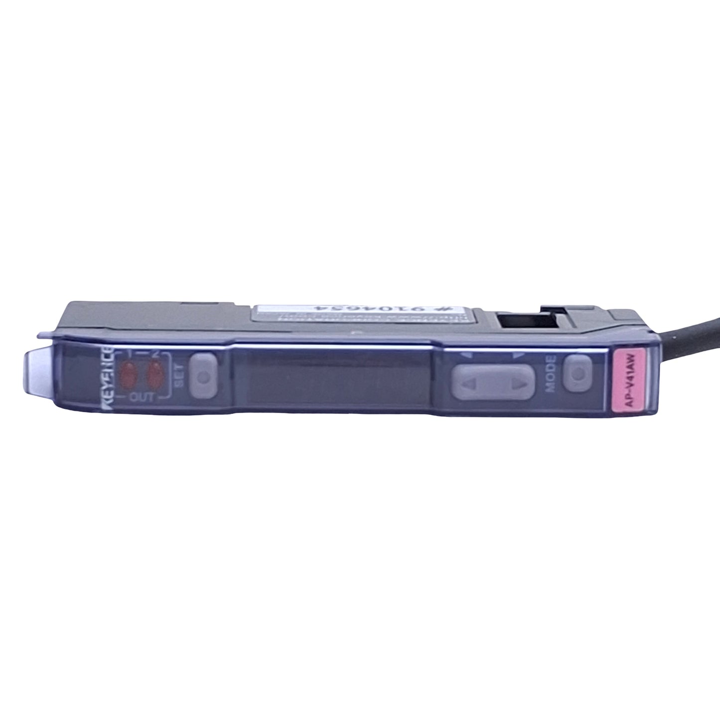 Used Keyence AP-V41AW Pressure Sensor Amplifier NPN, 12-24VDC, 6ft Cable, DIN Rail