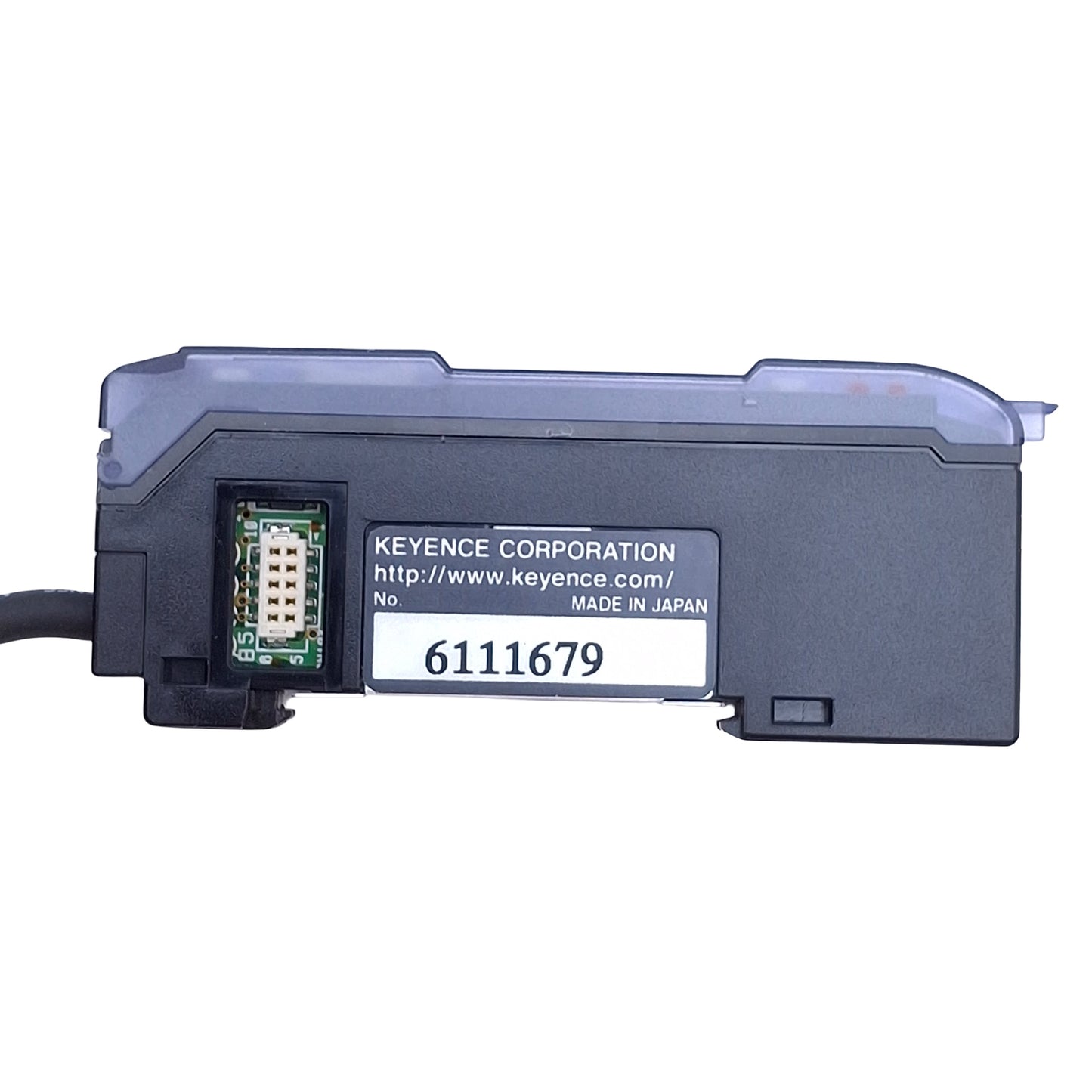 Used Keyence AP-V41AW Pressure Sensor Amplifier NPN, 12-24VDC, 4ft Cable, DIN Rail