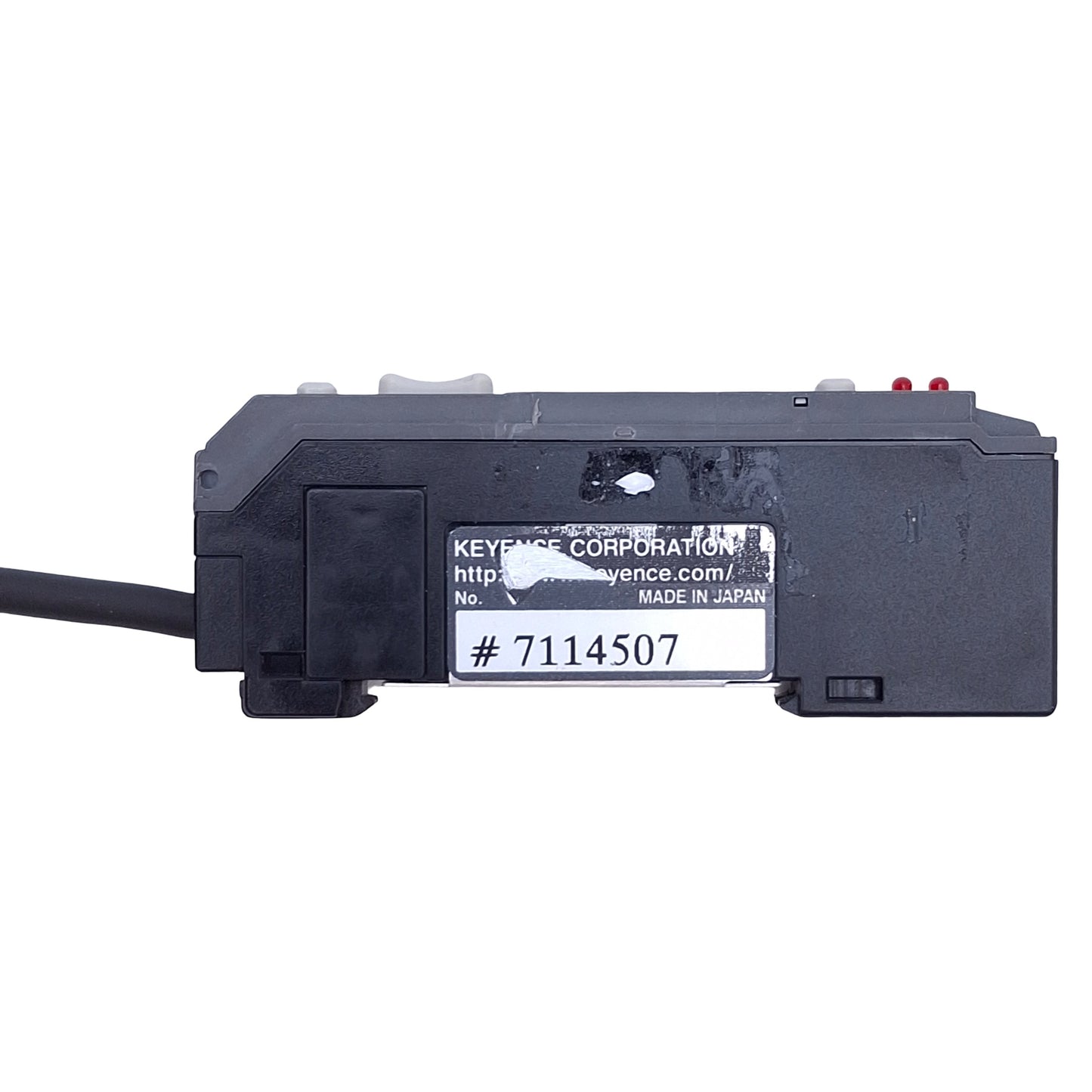 Used Keyence AP-V41AW Pressure Sensor Amplifier NPN, 12-24VDC, 6ft Cable *No Cover*