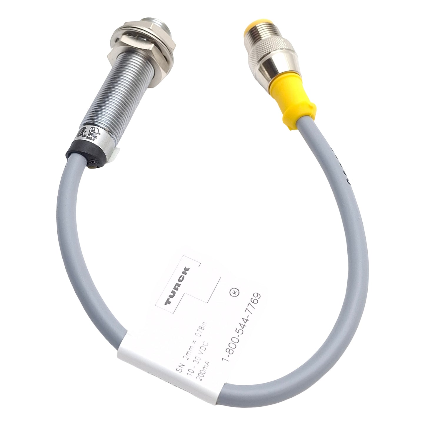 New – Open box Turck Bi2-M12-VP6X-0.2m-RS4.4T Proximity Sensor, 2mm SN, 10-30VDC, PNP NO+NC