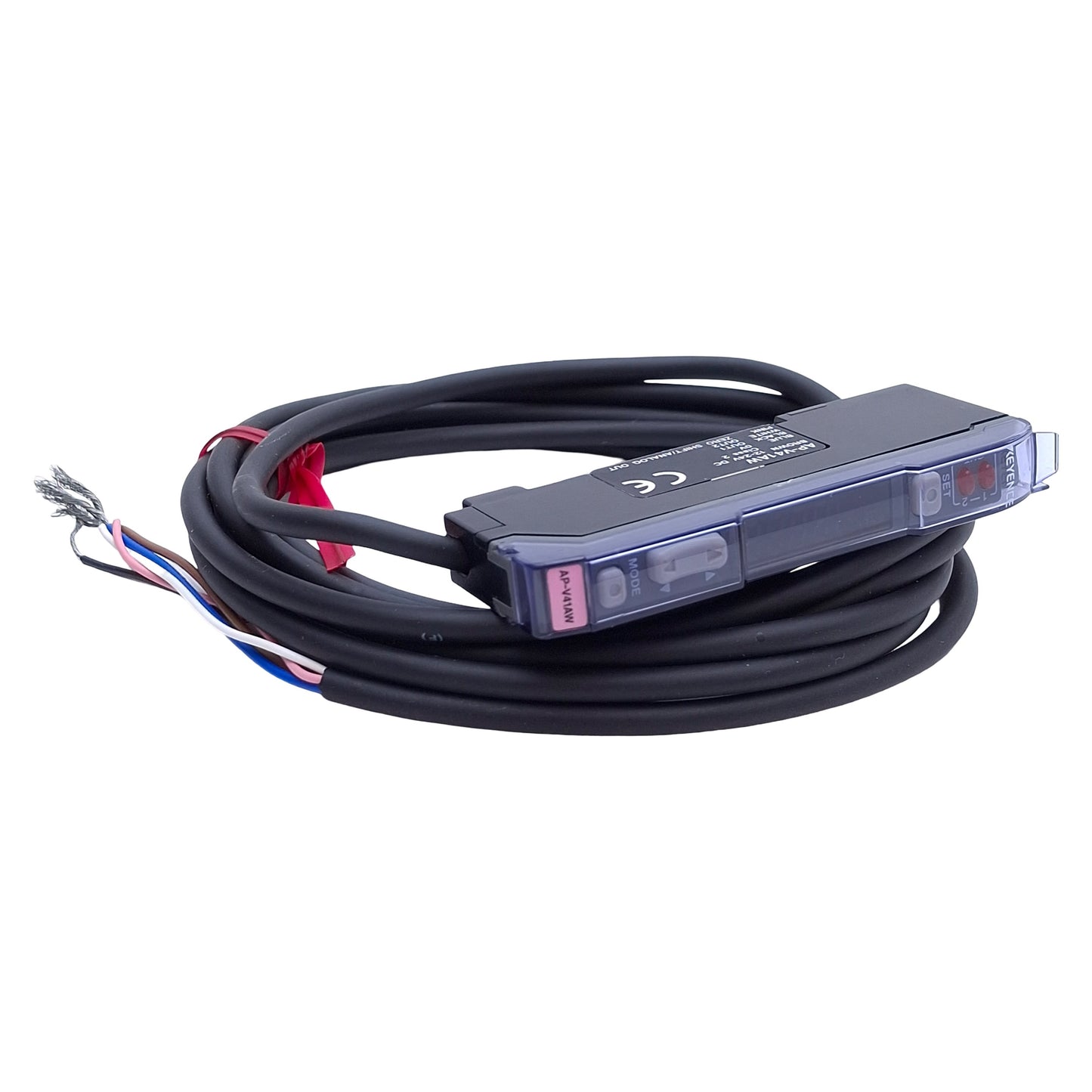 New – Open box Keyence AP-V41AW Pressure Sensor Amplifier NPN, 12-24VDC, 2m Cable, DIN Rail