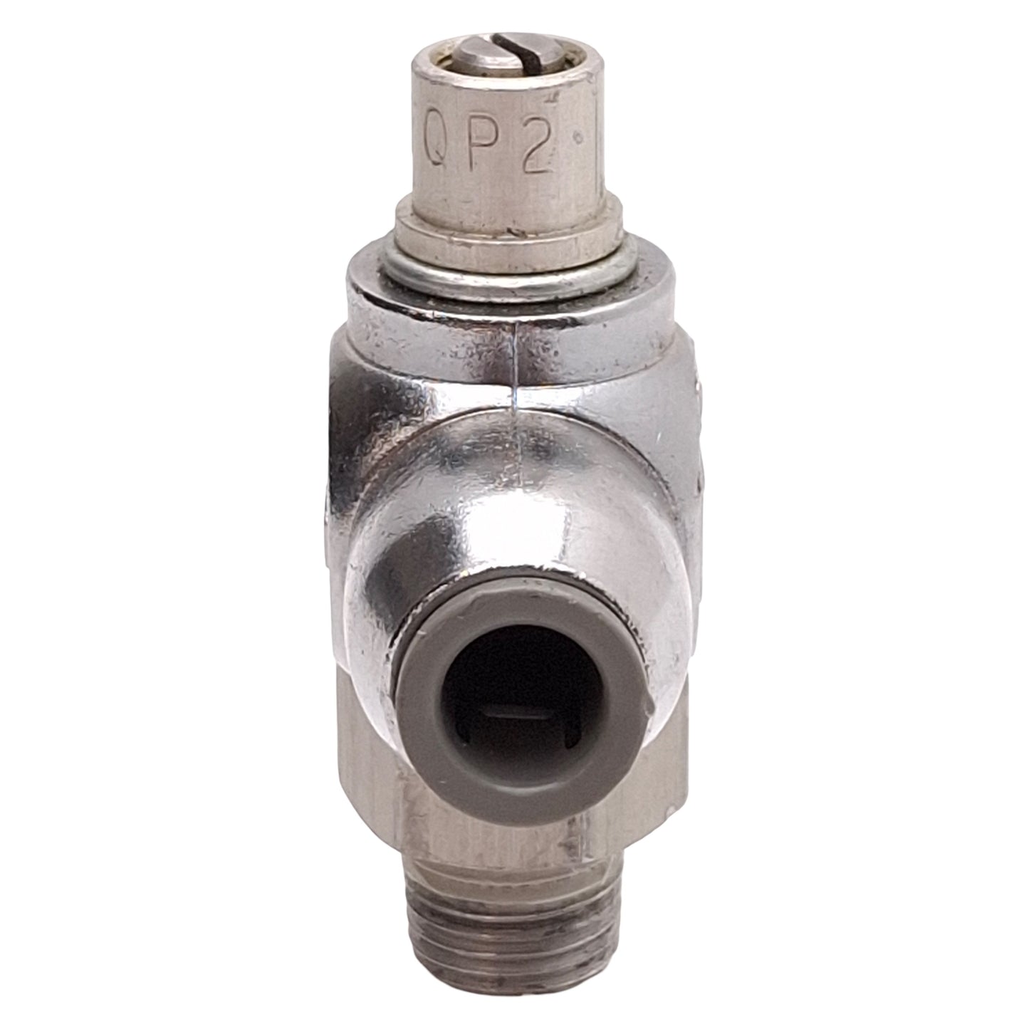 Used Lot of 2 Bimba FQP2 Flow Control Fitting, Screw, 150psi, ø1/4in P2C, 1/8in NPT