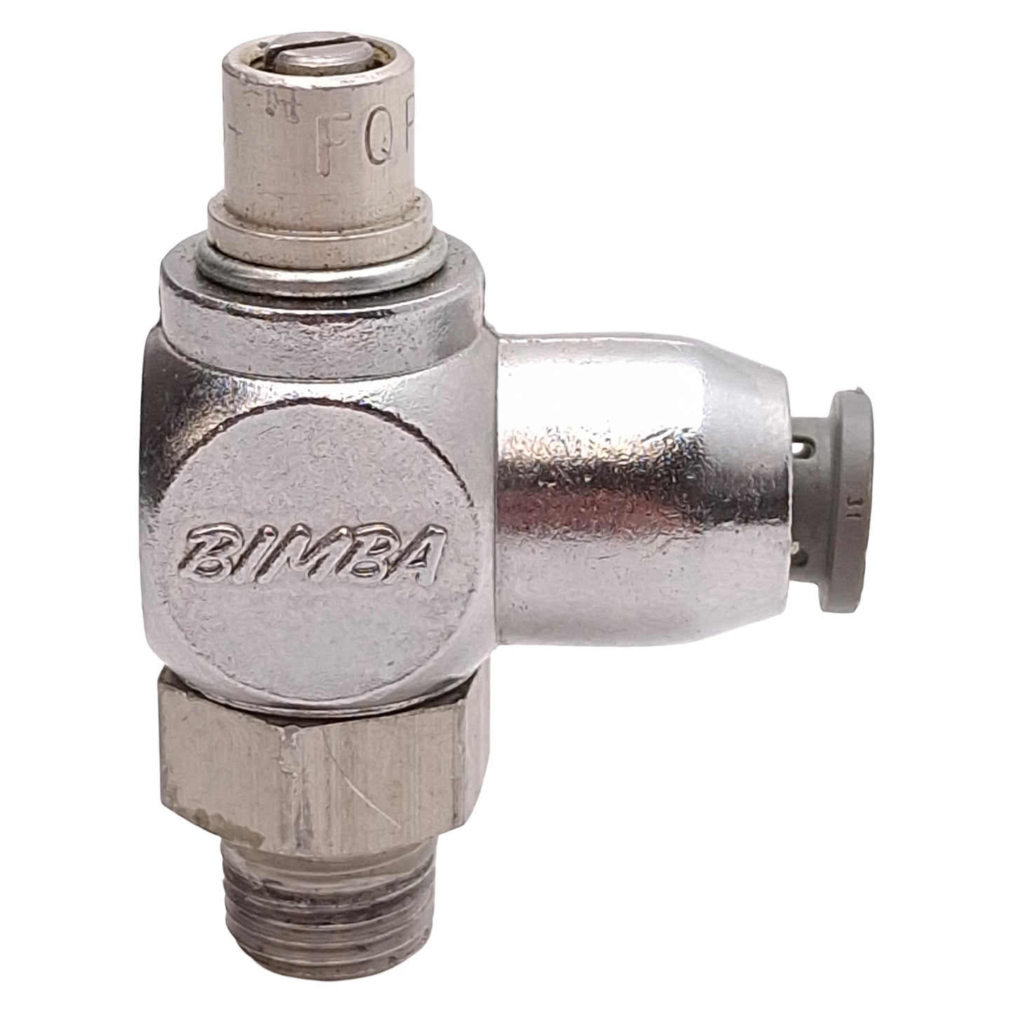 Used Lot of 2 Bimba FQP2 Flow Control Fitting, Screw, 150psi, ø1/4in P2C, 1/8in NPT