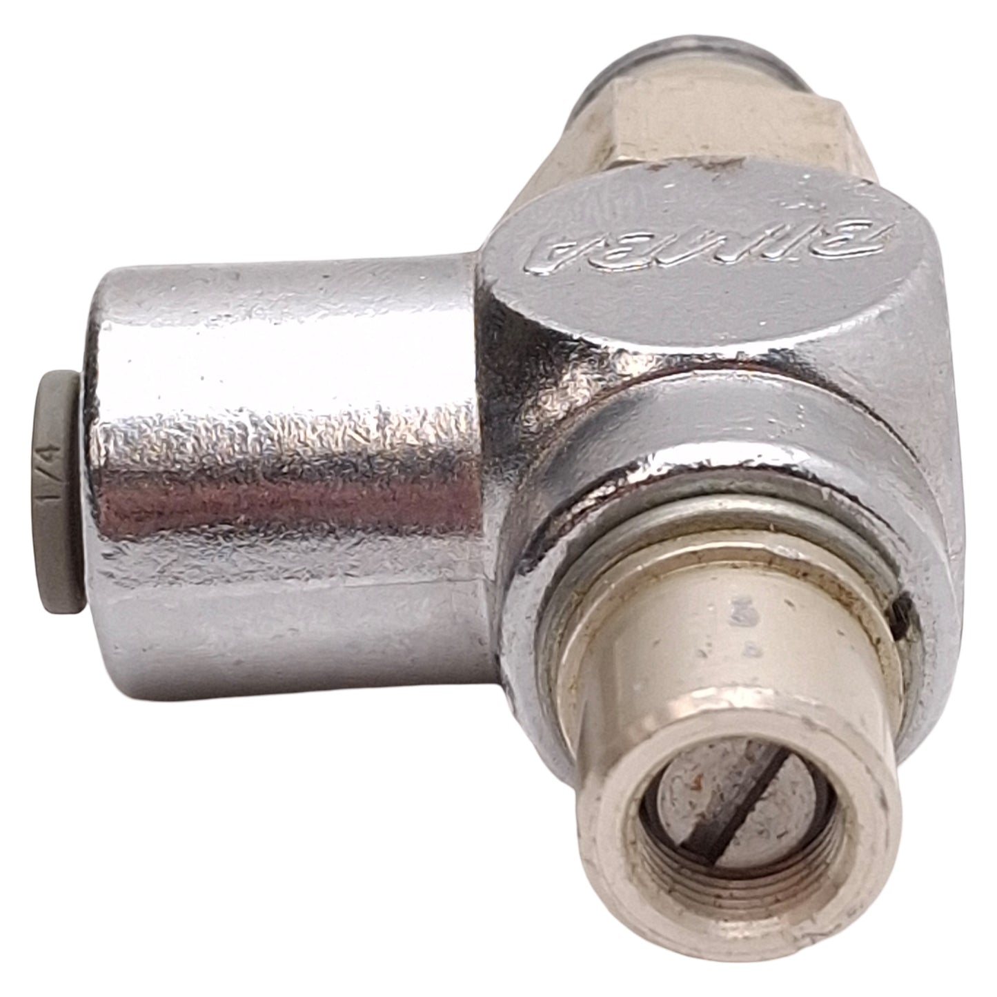 Used Lot of 2 Bimba FQP44 Flow Control Fitting, Screw, 150psi, ø1/4in P2C, 1/4in NPT