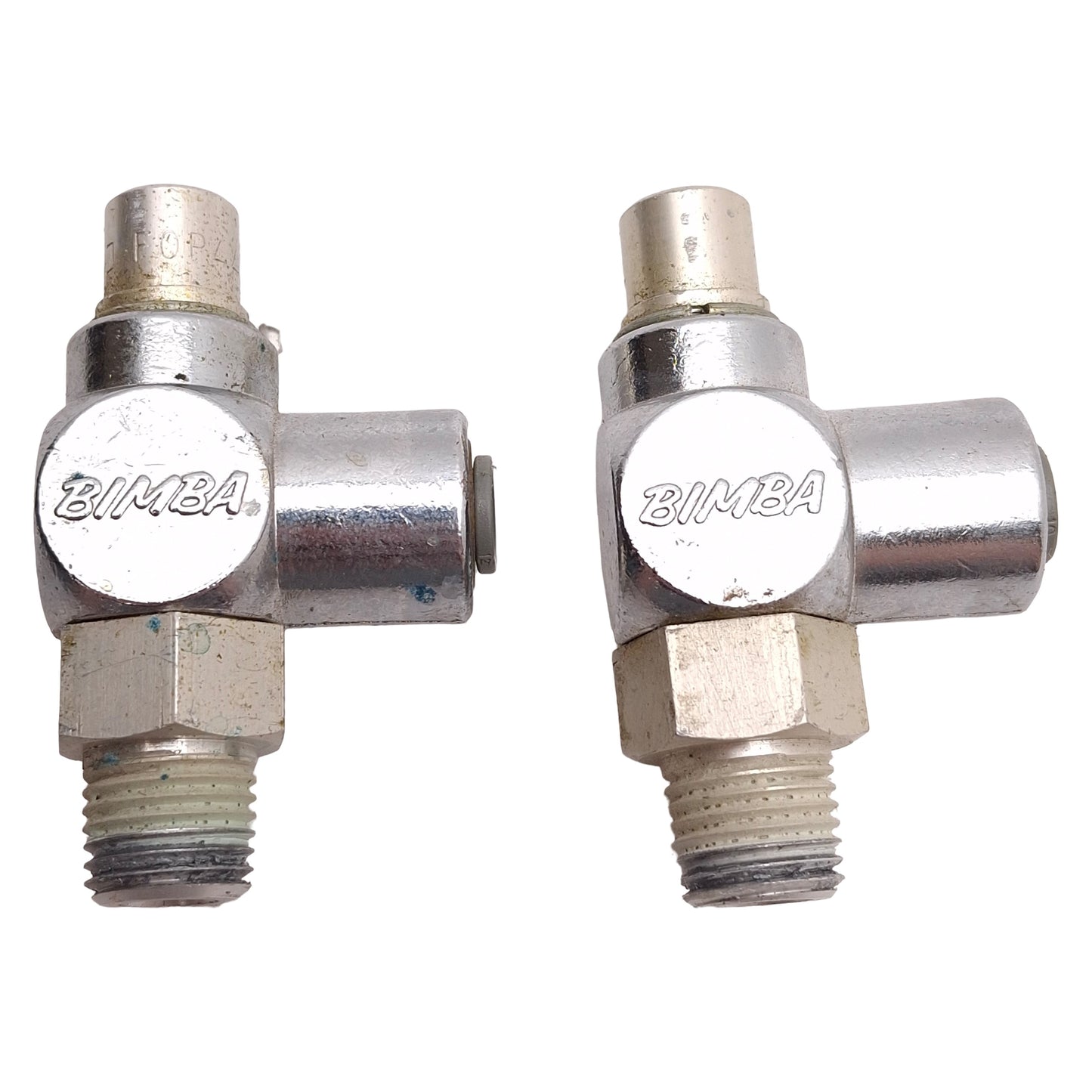 Used Lot of 2 Bimba FQP44 Flow Control Fitting, Screw, 150psi, ø1/4in P2C, 1/4in NPT