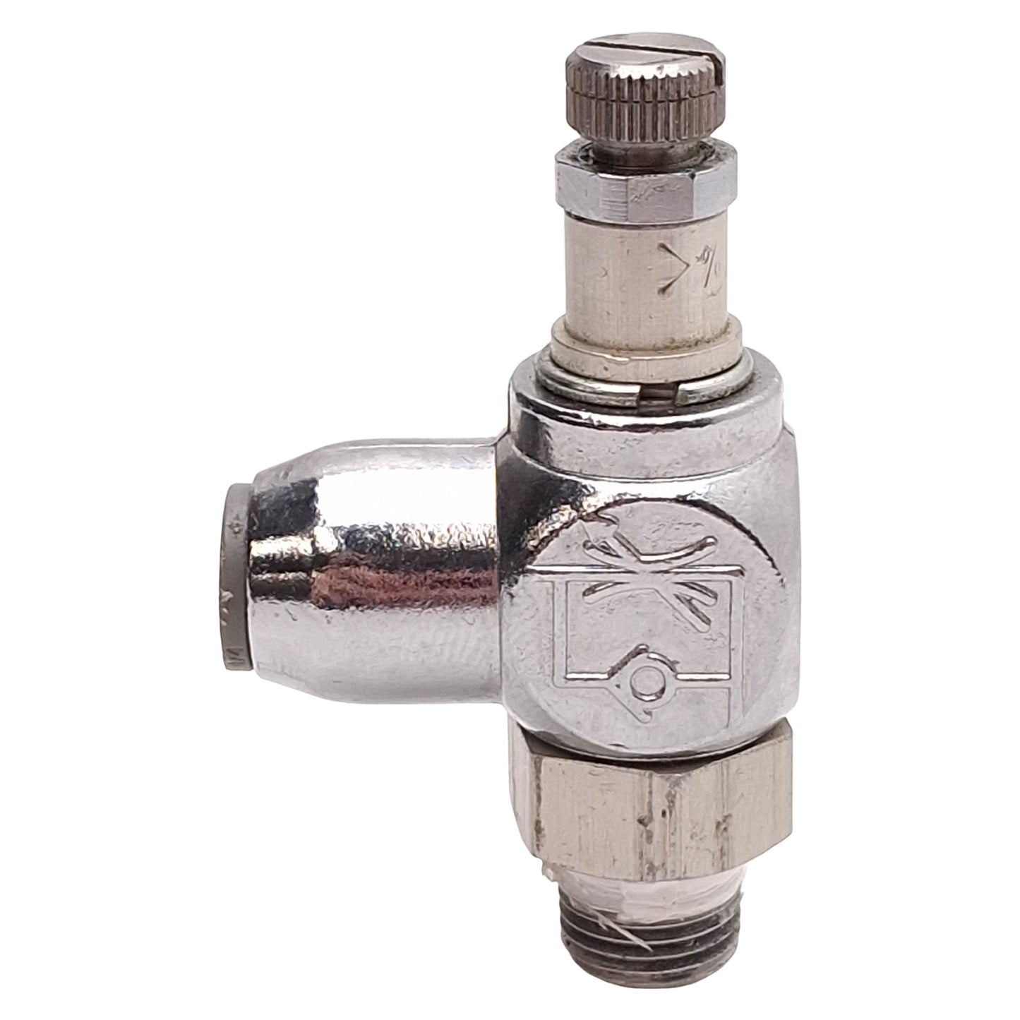 Used Lot of 2 Bimba FQP2K Flow Control Fitting, Knob, 150psi, ø1/4in P2C, 1/8in NPT