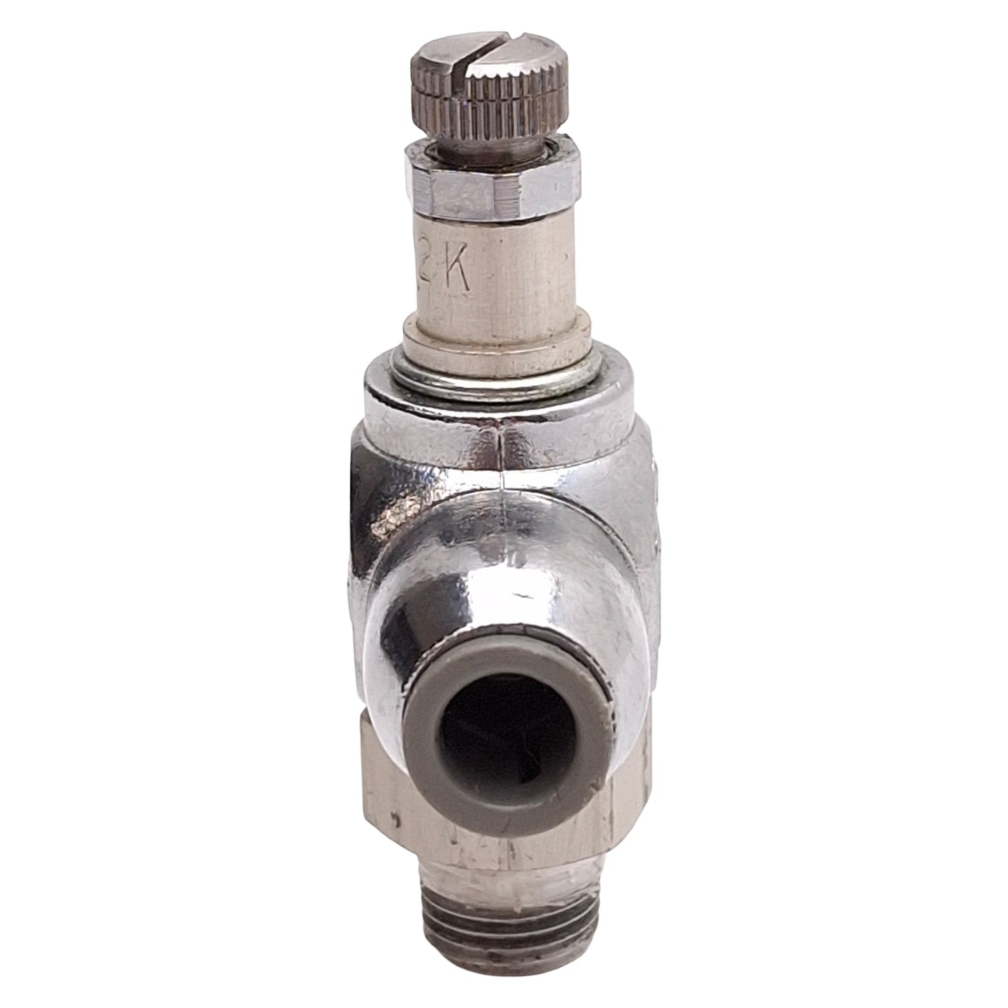 Used Lot of 2 Bimba FQP2K Flow Control Fitting, Knob, 150psi, ø1/4in P2C, 1/8in NPT