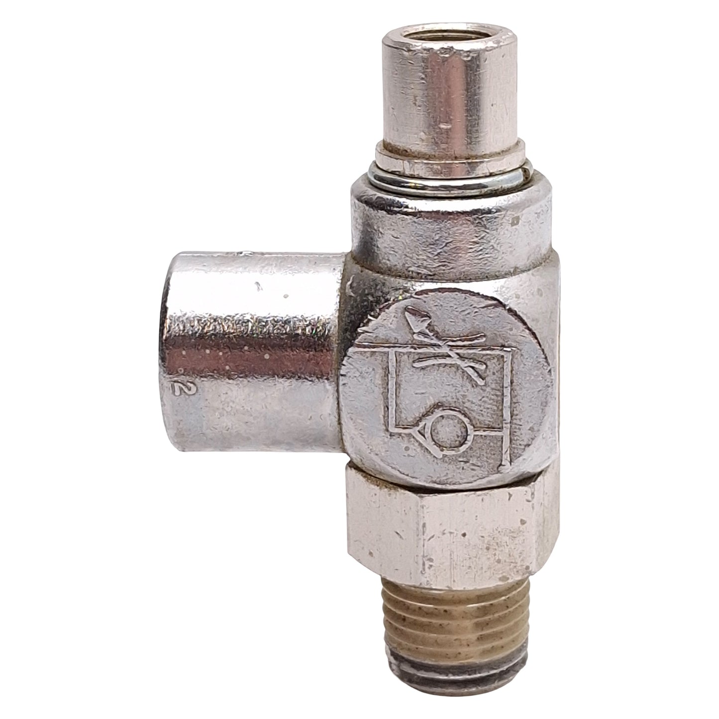 Used Lot of 2 Bimba FCP4 Flow Control Fitting, Screw, 150psi, 1/4in NPT Male & Female