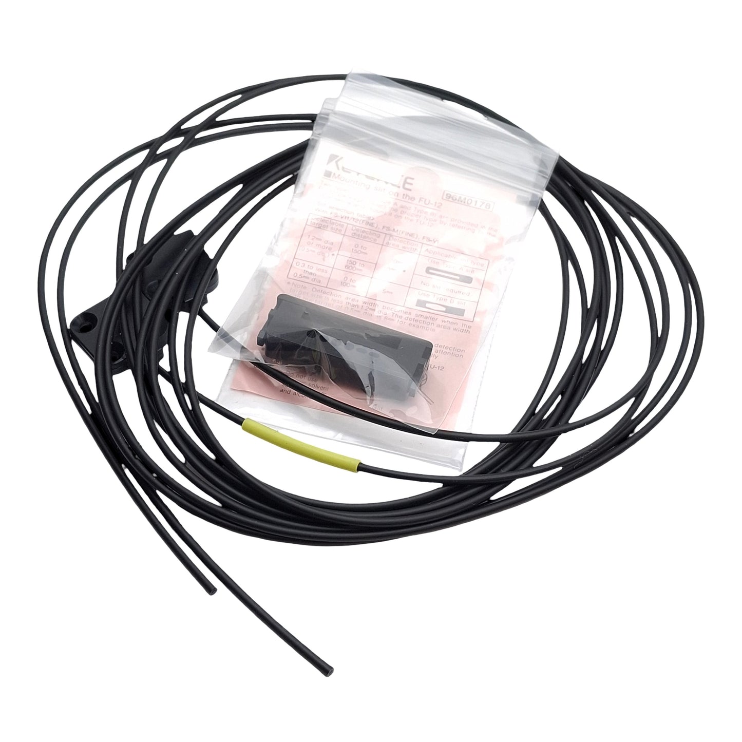 New – Open box Keyence FU-12 Thrubeam Fiber Unit Length: 2m, Optical Dia: 10x3mm, Width: 10mm