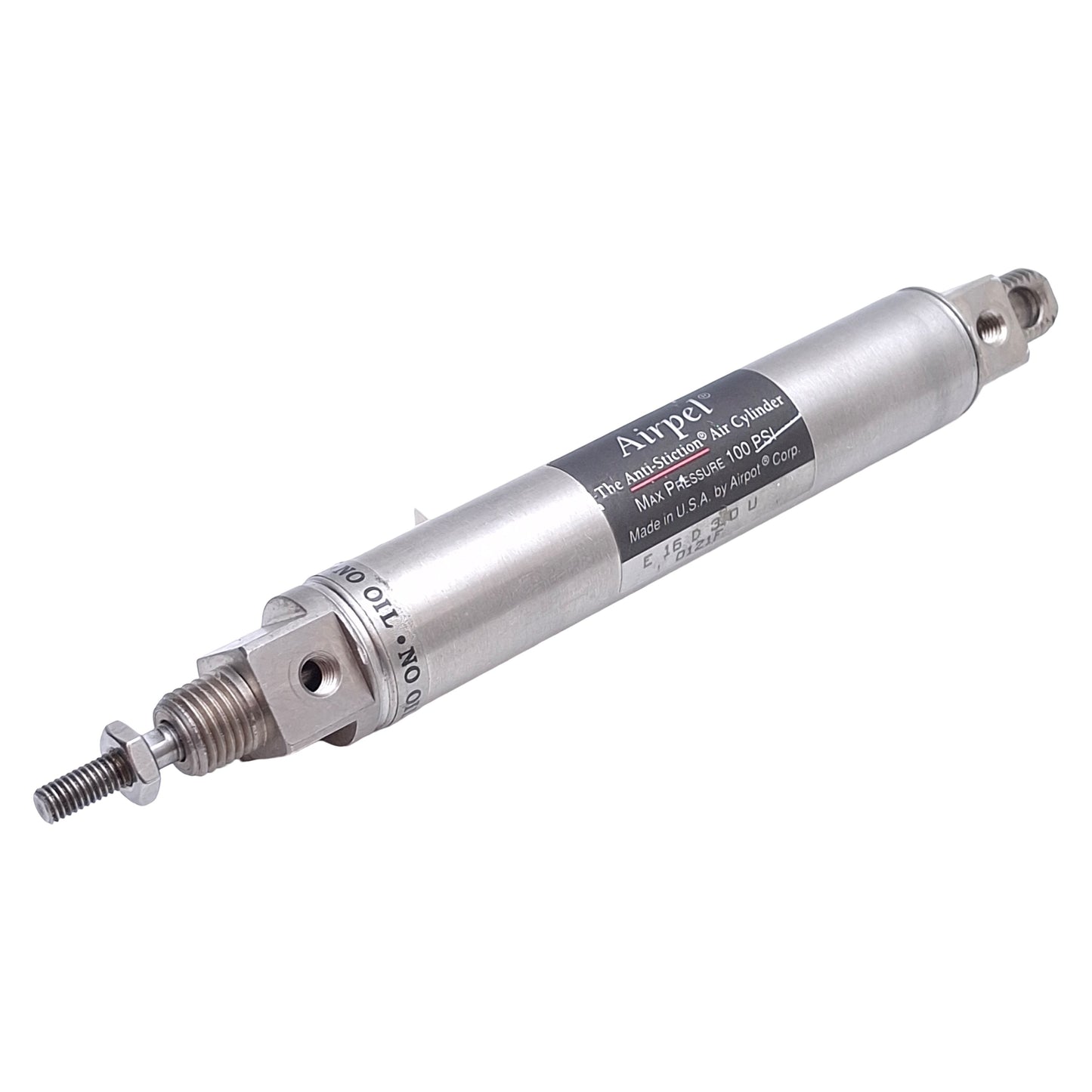 Used Airpel E16D3.0U Pneumatic Cylinder ø0.627in Bore, 3in Stroke, 10-32 Port, 100psi