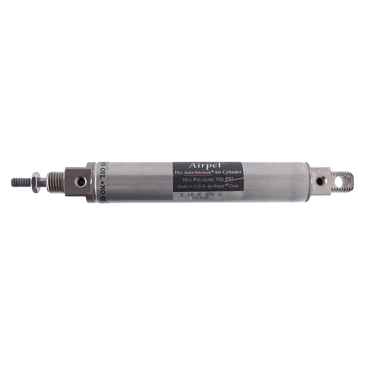 Used Airpel E16D3.0U Pneumatic Cylinder ø0.627in Bore, 3in Stroke, 10-32 Port, 100psi