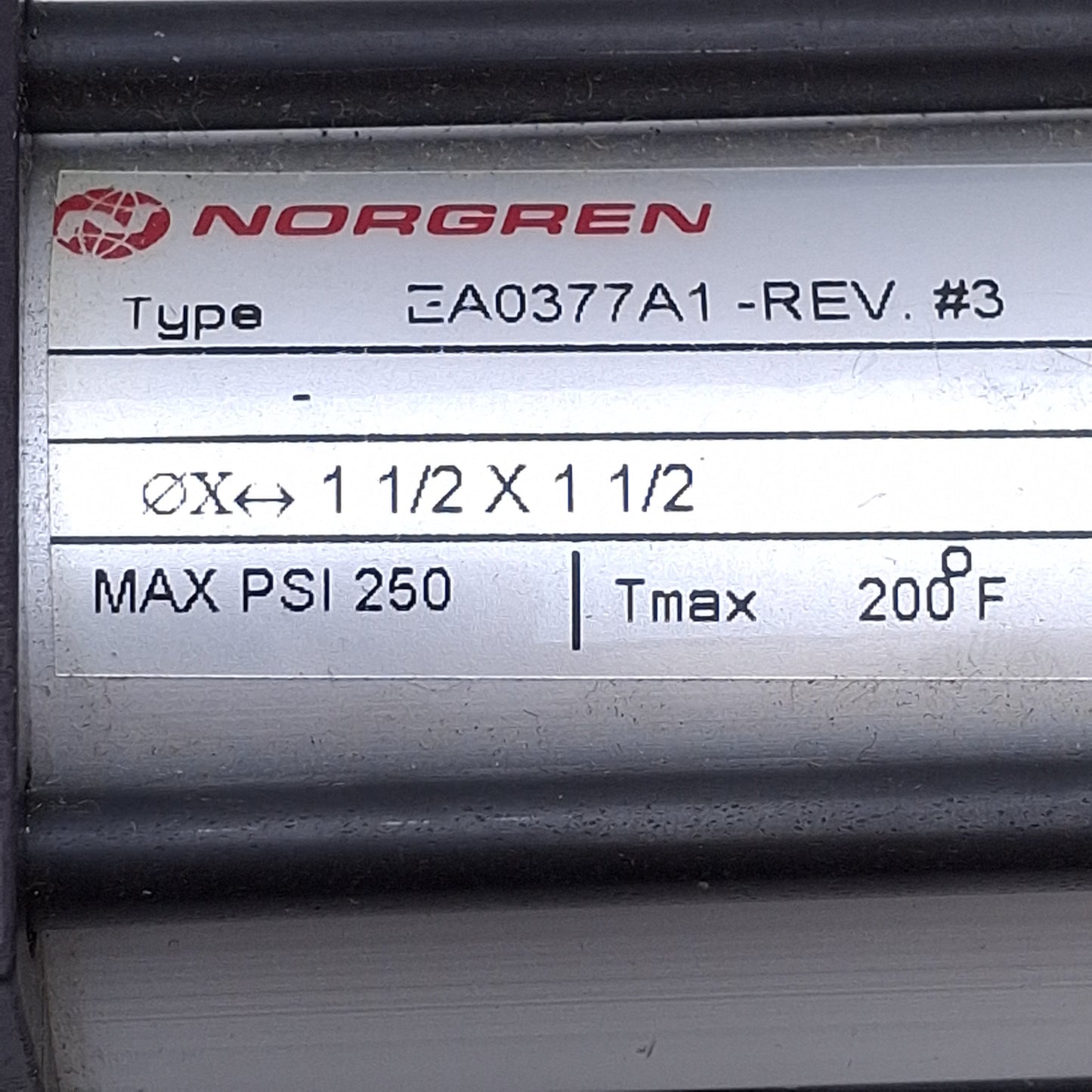 New – Open box Norgren EA0377A1 Pneumatic Cylinder ø1-1/2in Bore, 1-1/2in Stroke, 3/8 NPT Port