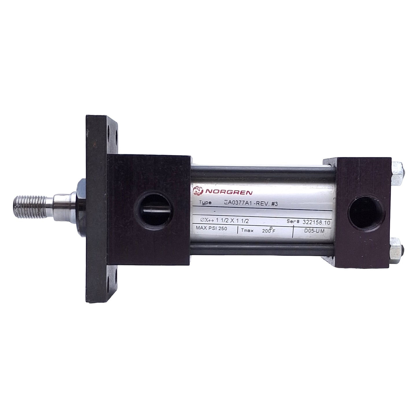 New – Open box Norgren EA0377A1 Pneumatic Cylinder ø1-1/2in Bore, 1-1/2in Stroke, 3/8 NPT Port