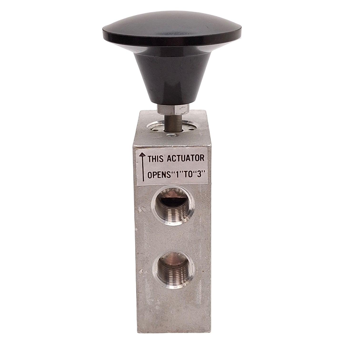 Used Airmatic 382-0602 Pneumatic Control Valve, 3-Way, Palm Button w/o Spring, 1/4NPT