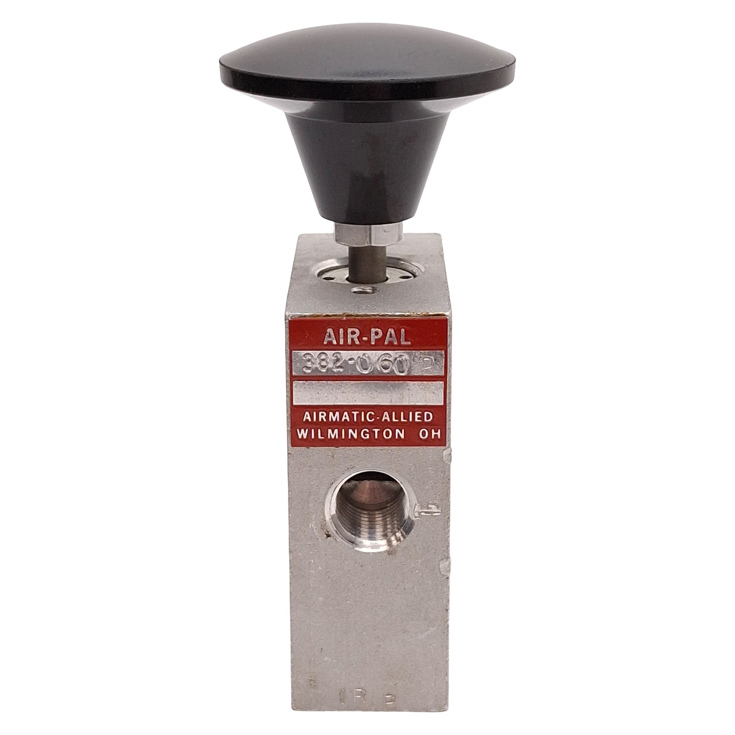Used Airmatic 382-0602 Pneumatic Control Valve, 3-Way, Palm Button w/o Spring, 1/4NPT