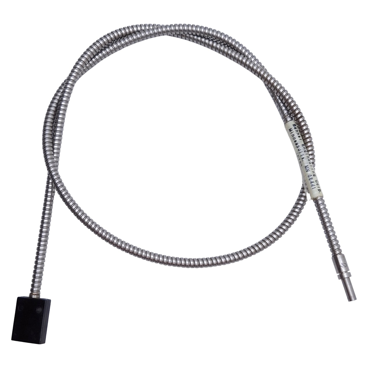 Used Banner IR13S Fiber Optic Light Guide ø1.6mm Bundle, 19.1x25.4mm Sensing End, 3ft