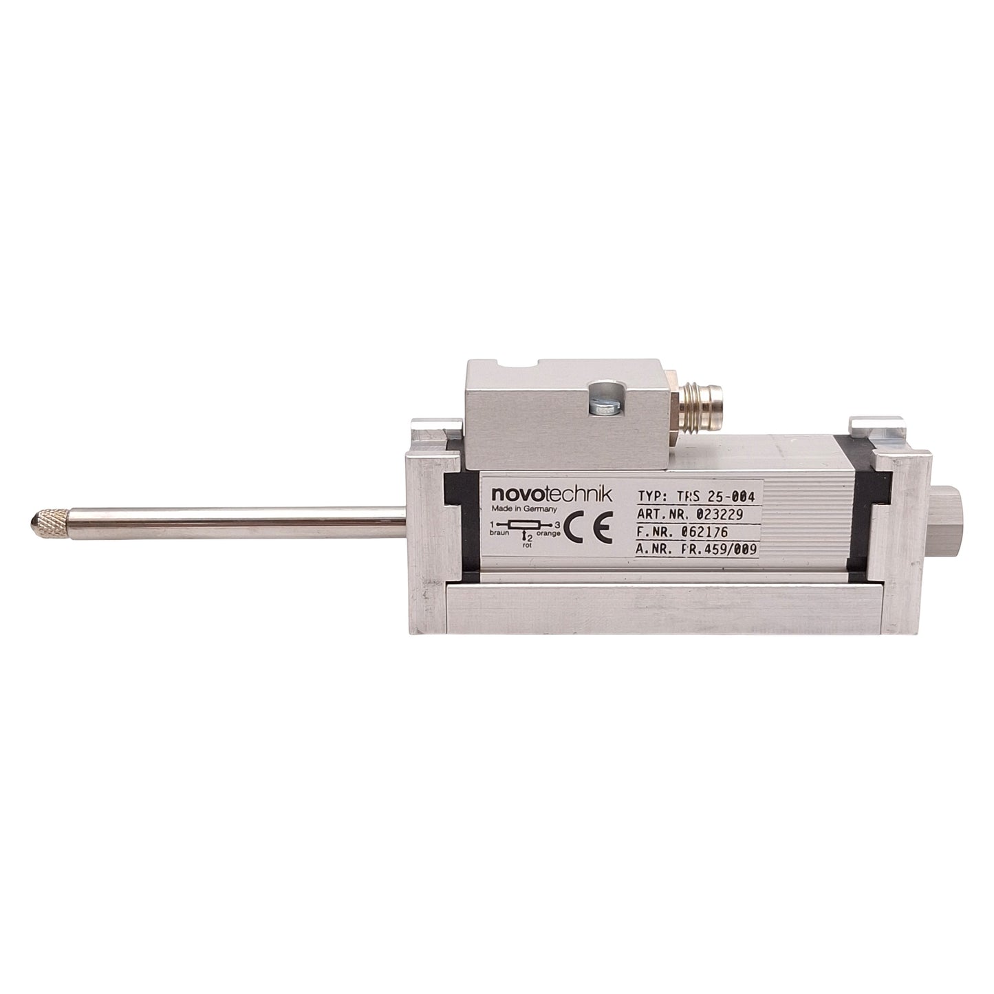 Used Novotechnik TRS-0025-004 Linear Position Transducer, 0-25mm, M8 4-Pin, 42VDC