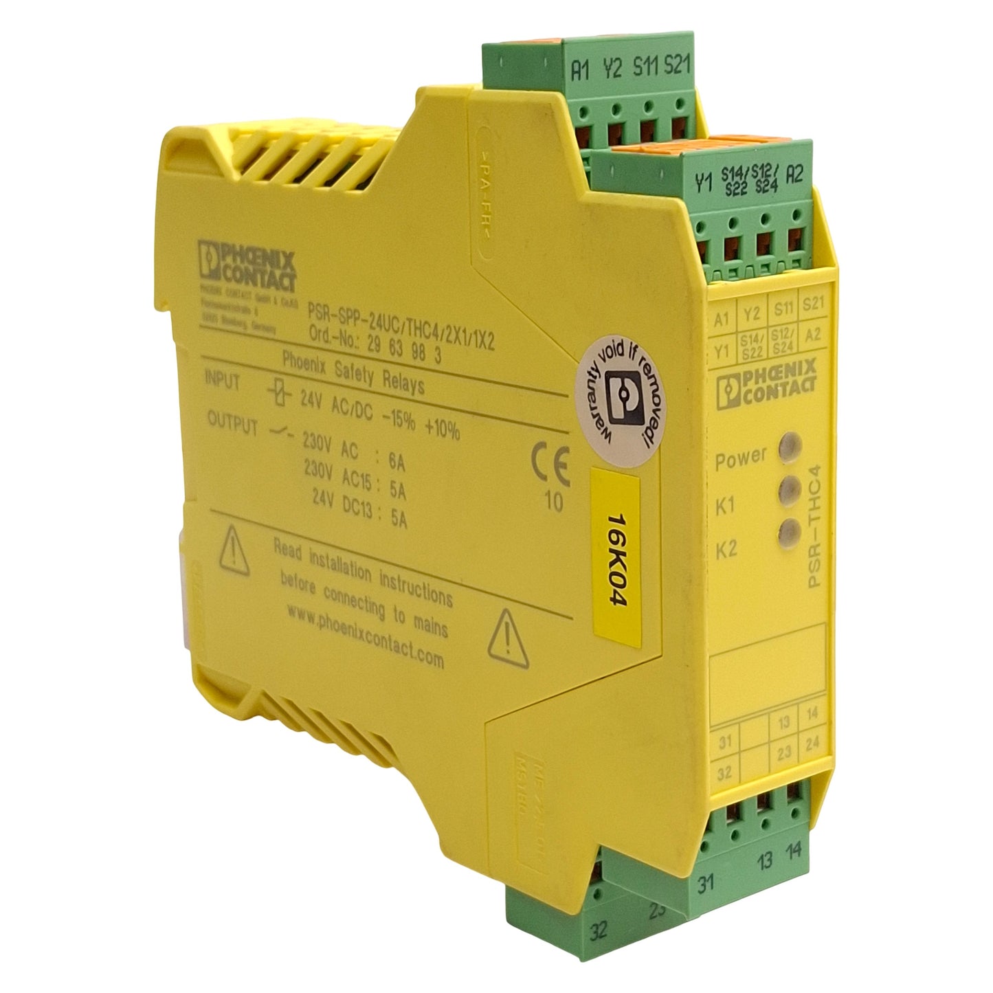 Used Phoenix Contact PSR-SPP-24UC/THC4/2X1/1X2 Safety Relay, 2NO+1NC, 22.5mm 24VAC/DC