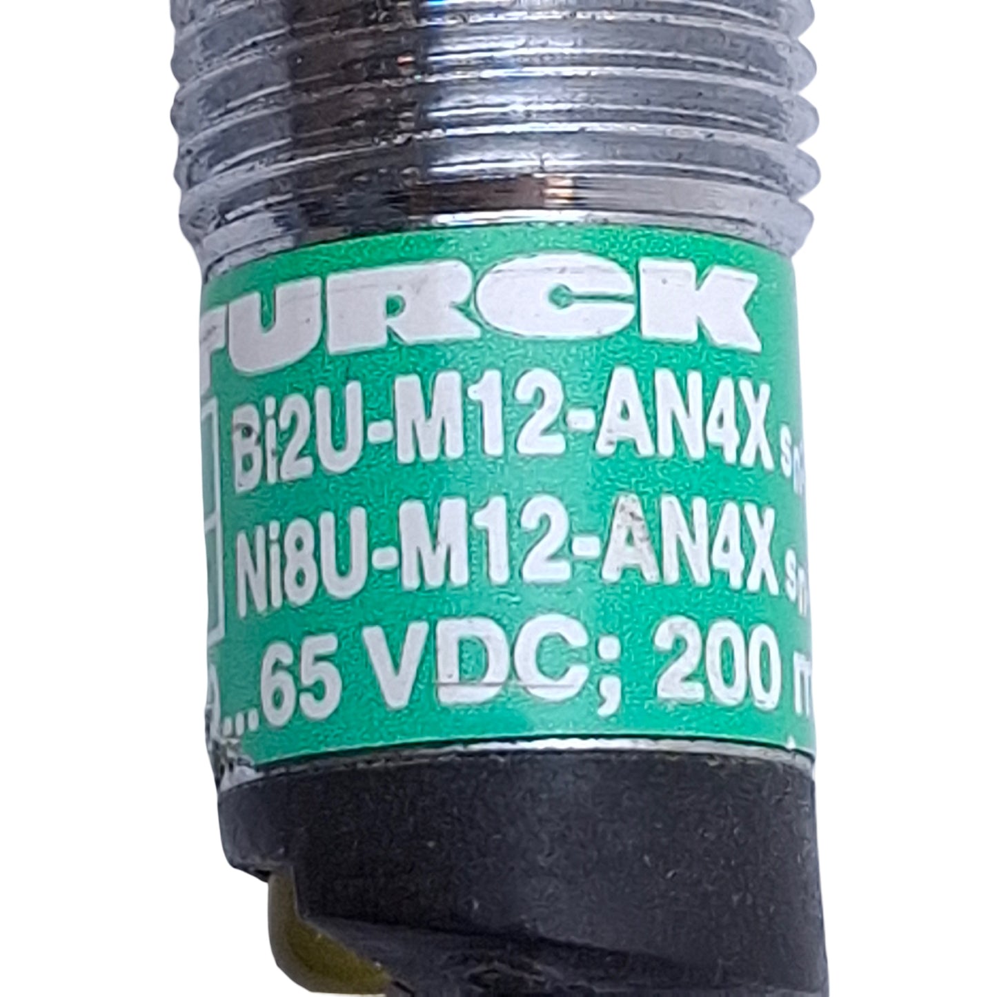 Used Turck Bi2U-M12-AN4X Proximity Sensor 10-65VDC, Barrel M12, 2mm Range, 6ft Cable