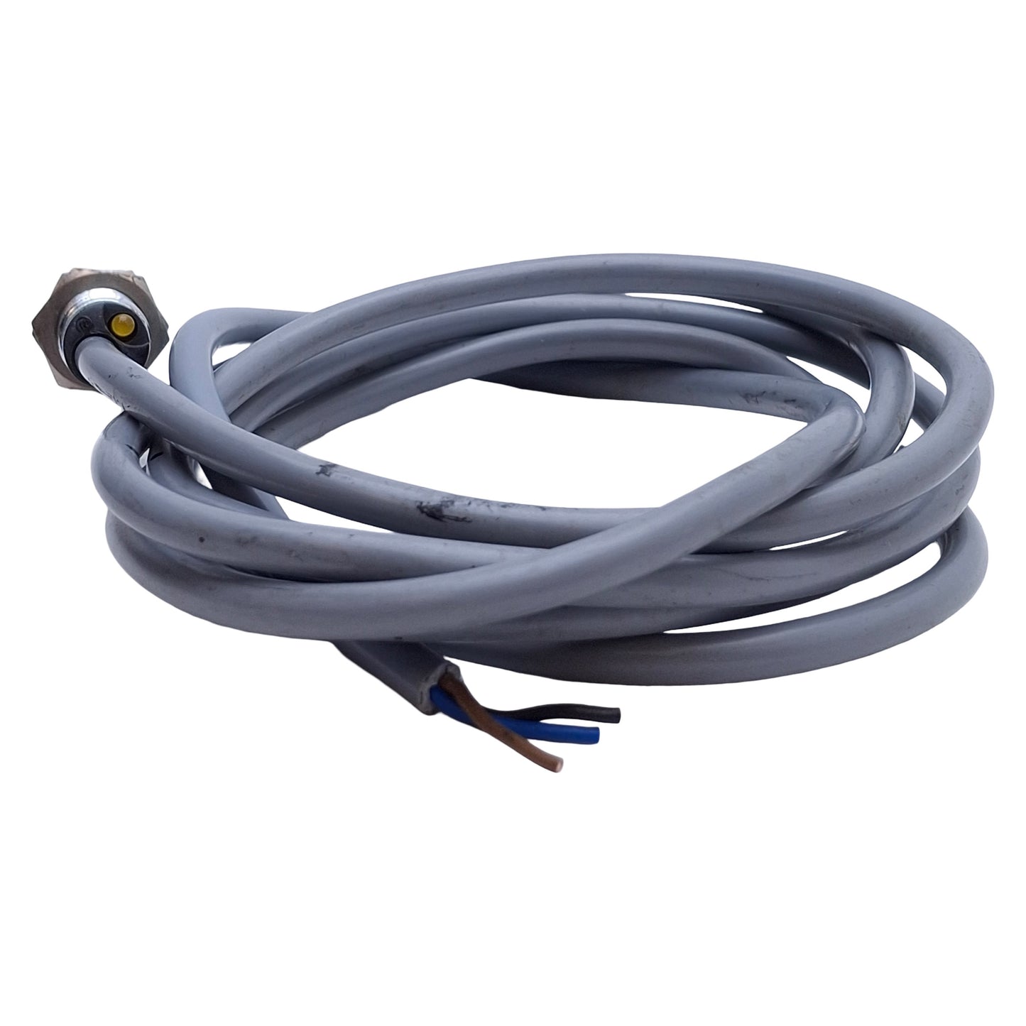 Used Turck Bi2U-M12-AN4X Proximity Sensor 10-65VDC, Barrel M12, 2mm Range, 6ft Cable