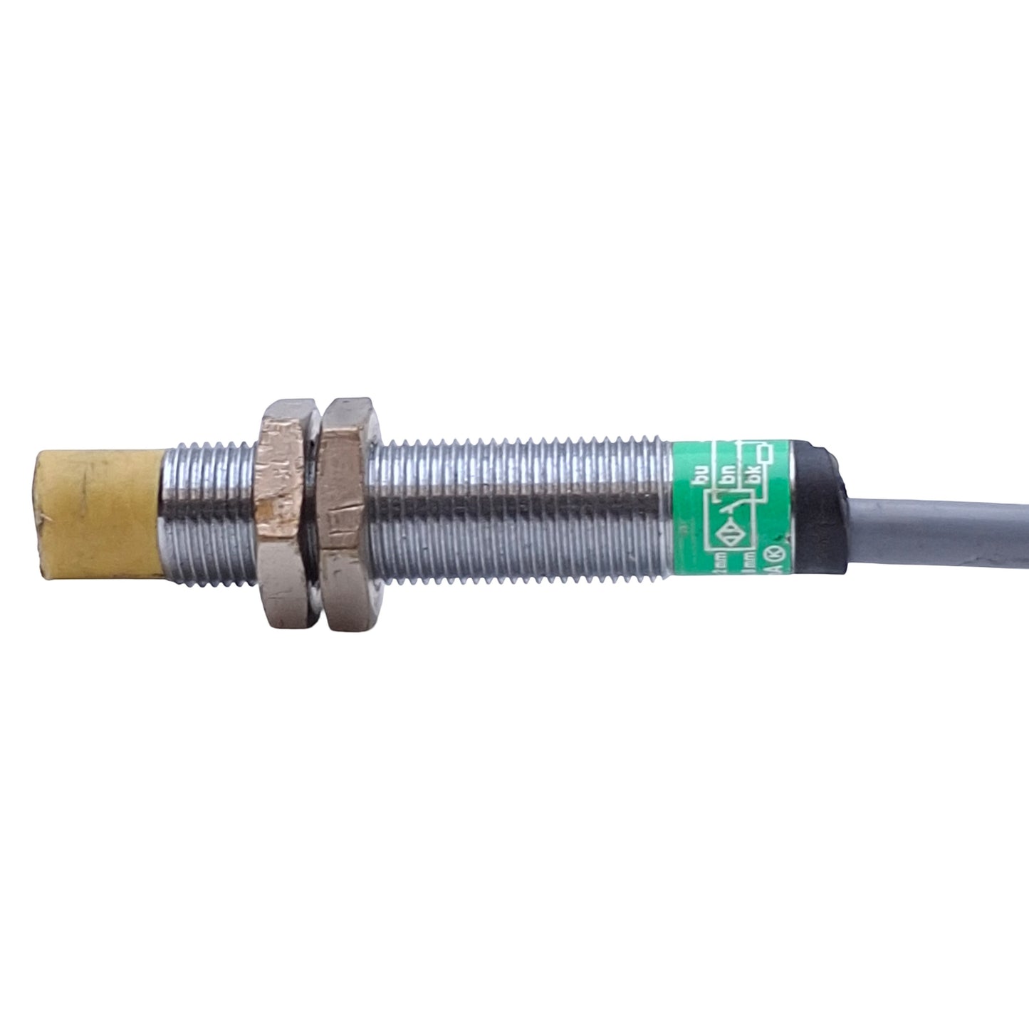 Used Turck Bi2U-M12-AN4X Proximity Sensor 10-65VDC, Barrel M12, 2mm Range, 6ft Cable