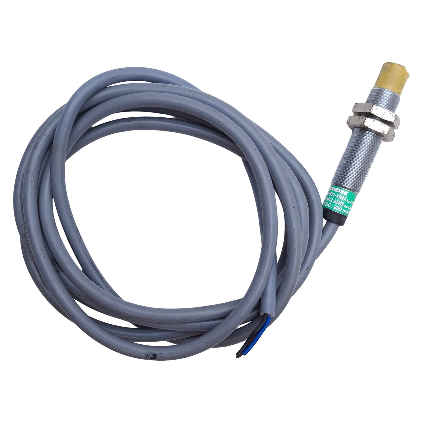 Used Turck Bi2U-M12-AN4X Proximity Sensor 10-65VDC, Barrel M12, 2mm Range, 6ft Cable