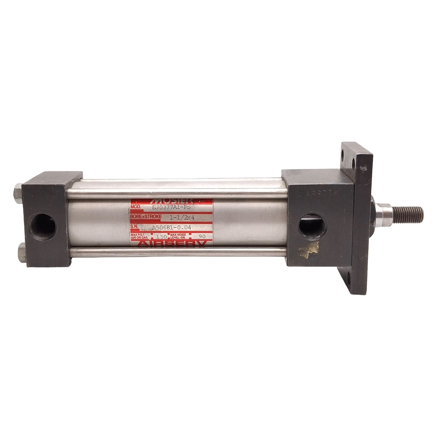 Used Mosier EJ0377A1-PS Pneumatic Cylinder, ø1-1/2in Bore, 4in Stroke, 150psi, 3/8NPT