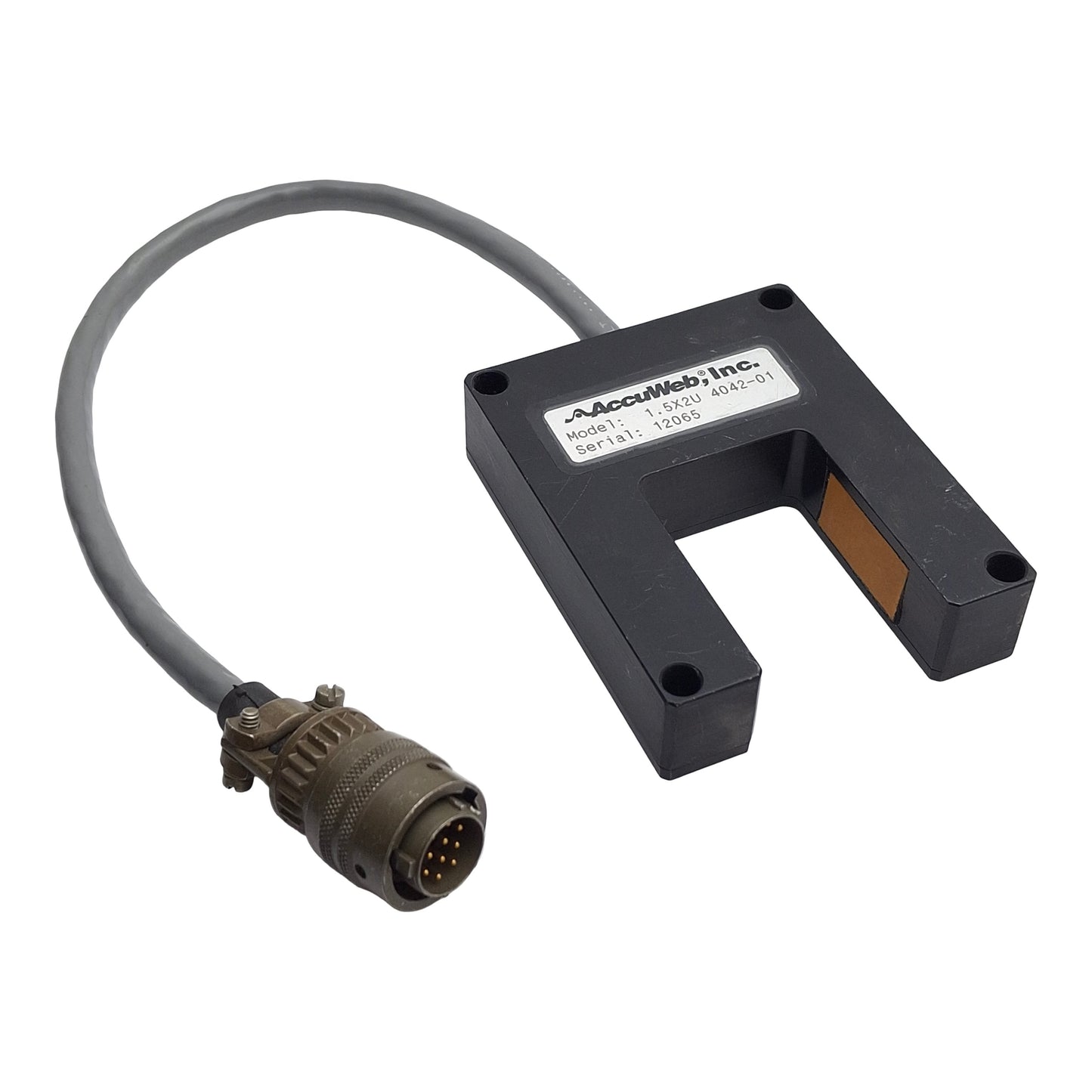 Used Accuweb 1.5x2U 4042-01 Ultrasonic Web Sensor, 5mm Range, 38mm Gap, For Micro Ser