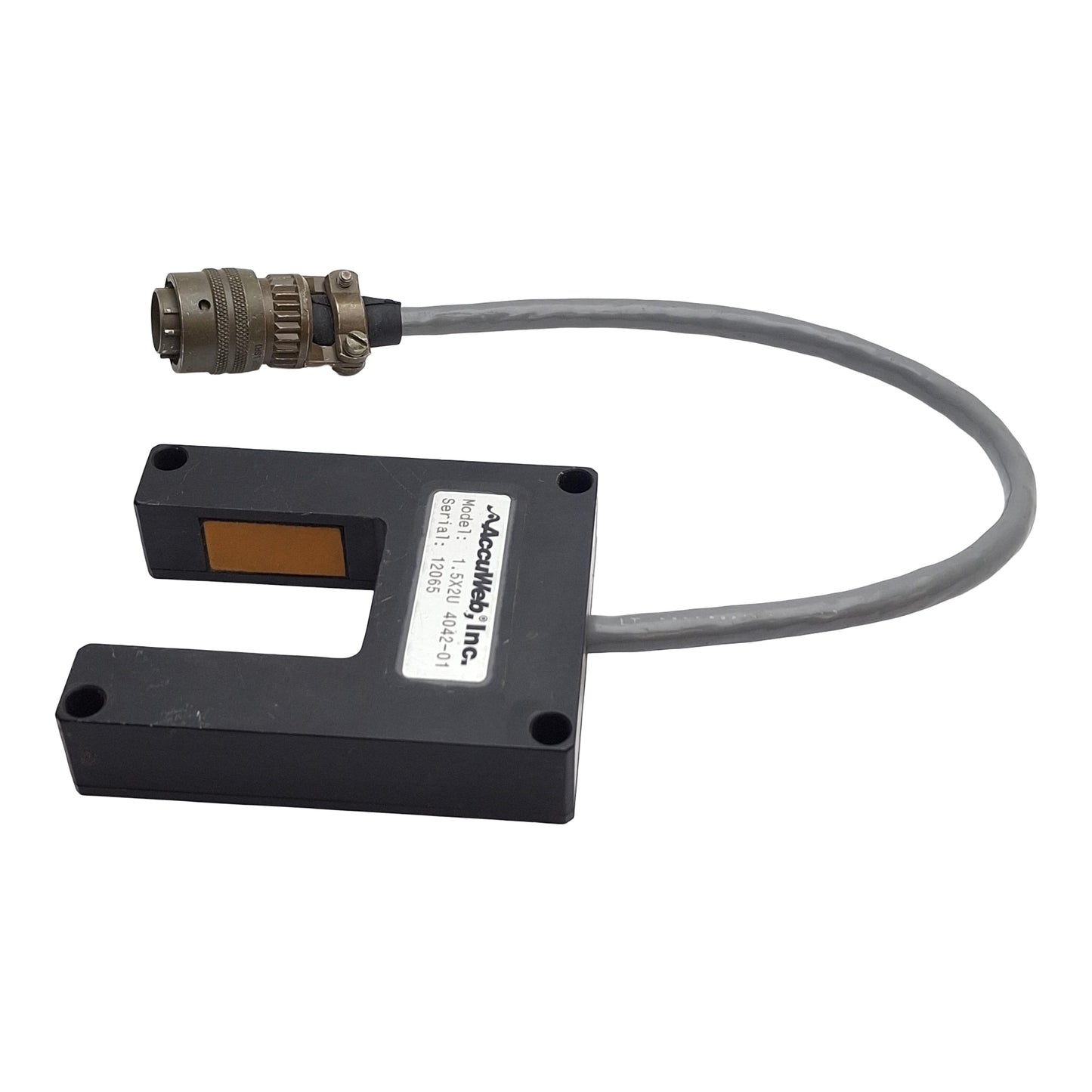 Used Accuweb 1.5x2U 4042-01 Ultrasonic Web Sensor, 5mm Range, 38mm Gap, For Micro Ser