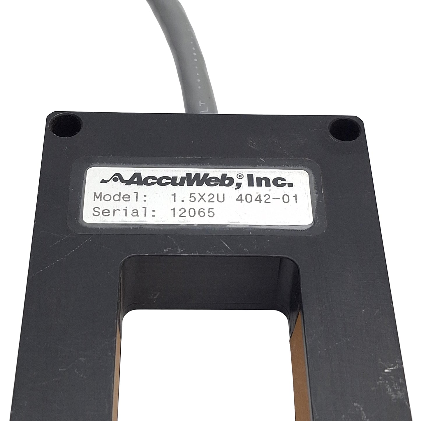 Used Accuweb 1.5x2U 4042-01 Ultrasonic Web Sensor, 5mm Range, 38mm Gap, For Micro Ser