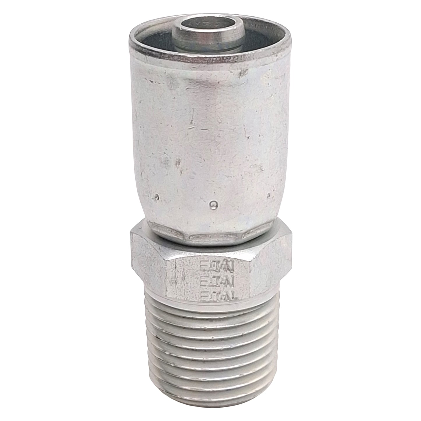New Danfoss 06908E-108 Hydraulic Steel Crimp Fitting, 1/2in NPTF, Dash 08 Hose Barb