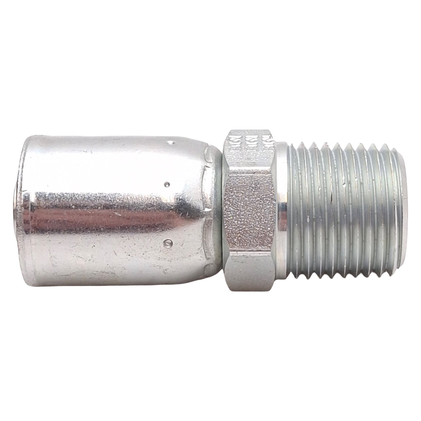 New Danfoss 06908E-108 Hydraulic Steel Crimp Fitting, 1/2in NPTF, Dash 08 Hose Barb