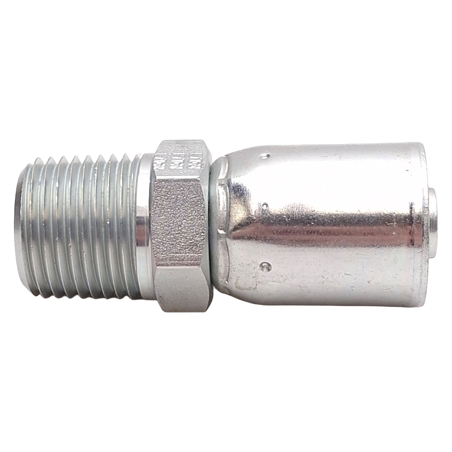 New Danfoss 06908E-108 Hydraulic Steel Crimp Fitting, 1/2in NPTF, Dash 08 Hose Barb