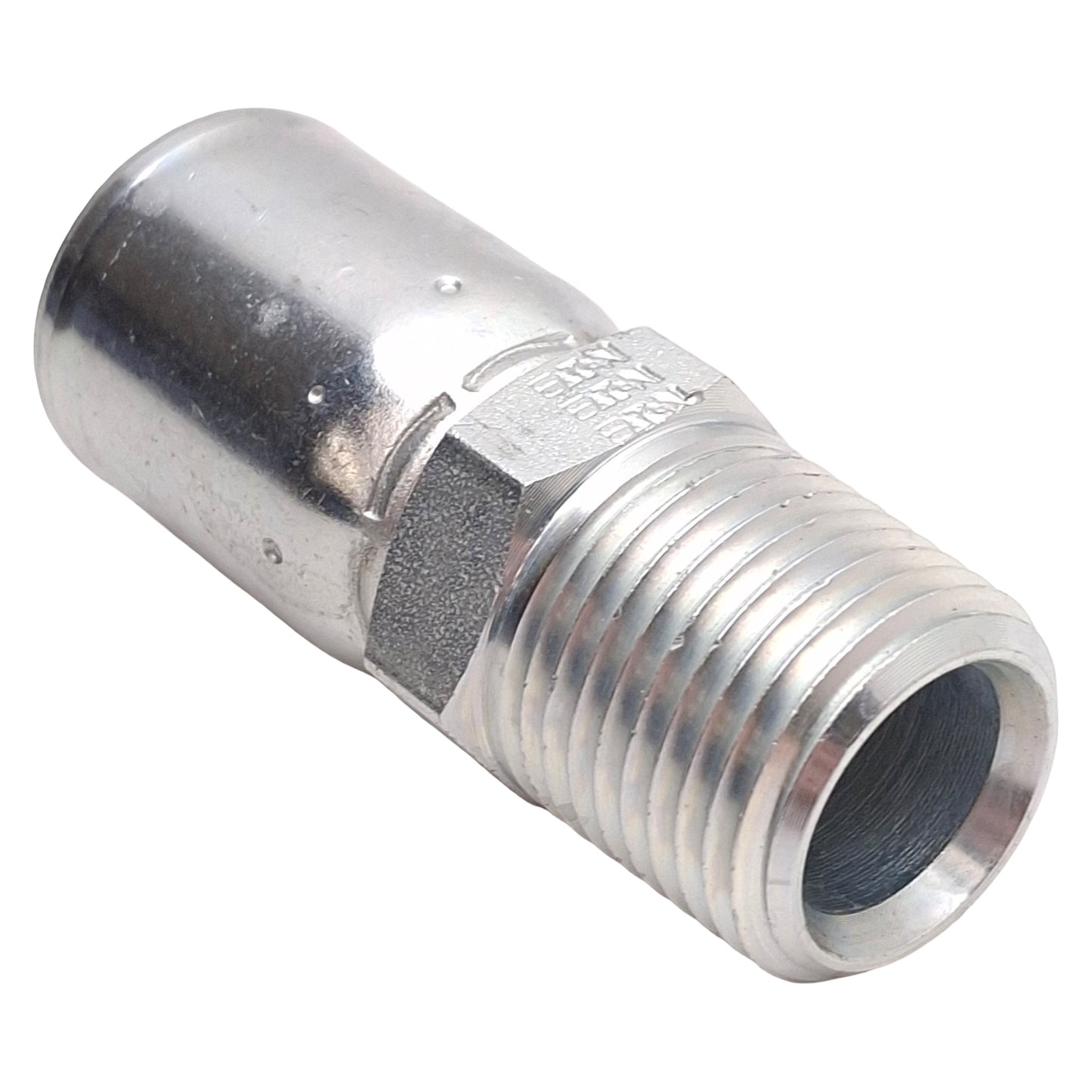 New Danfoss 06908E-108 Hydraulic Steel Crimp Fitting, 1/2in NPTF, Dash 08 Hose Barb