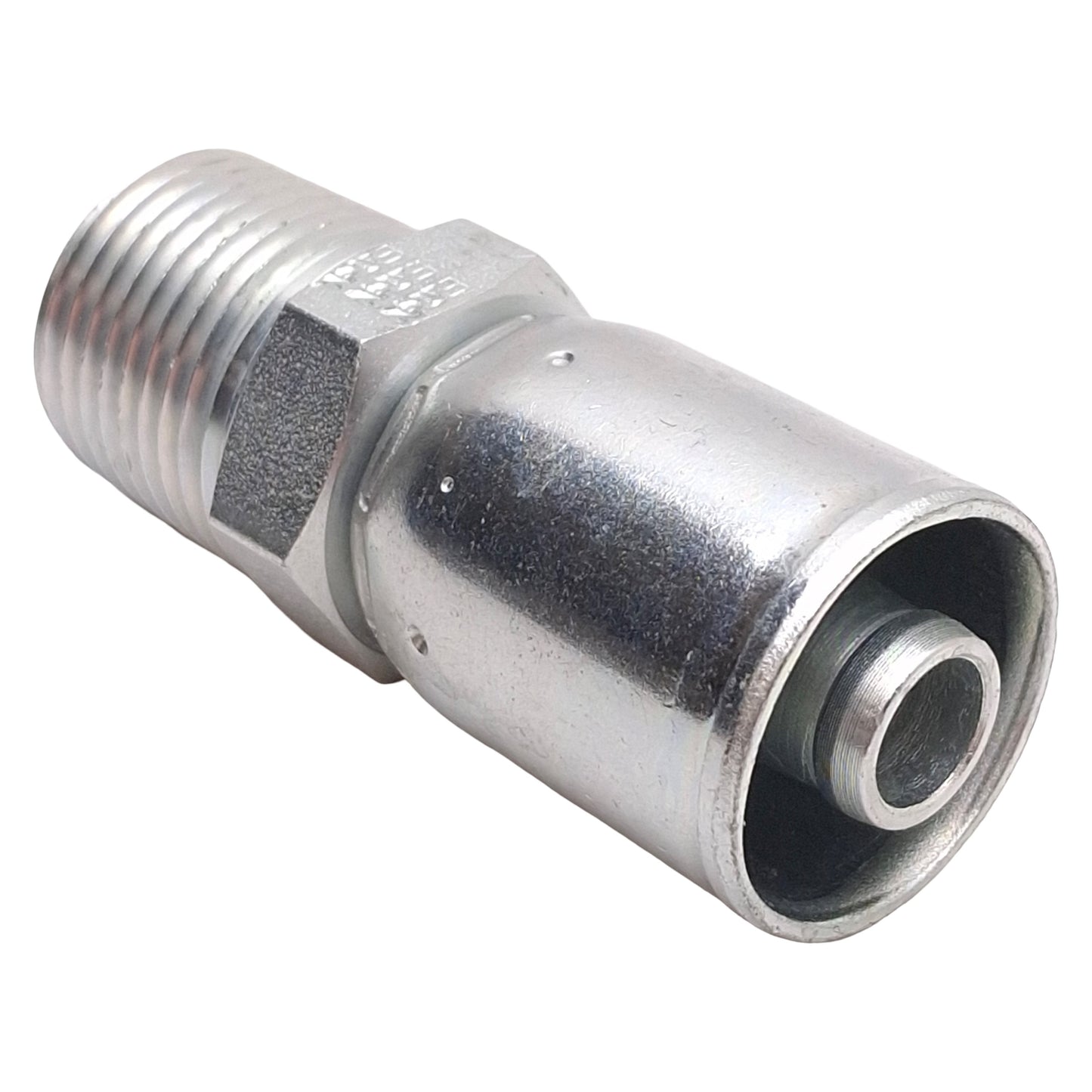 New Danfoss 06908E-108 Hydraulic Steel Crimp Fitting, 1/2in NPTF, Dash 08 Hose Barb
