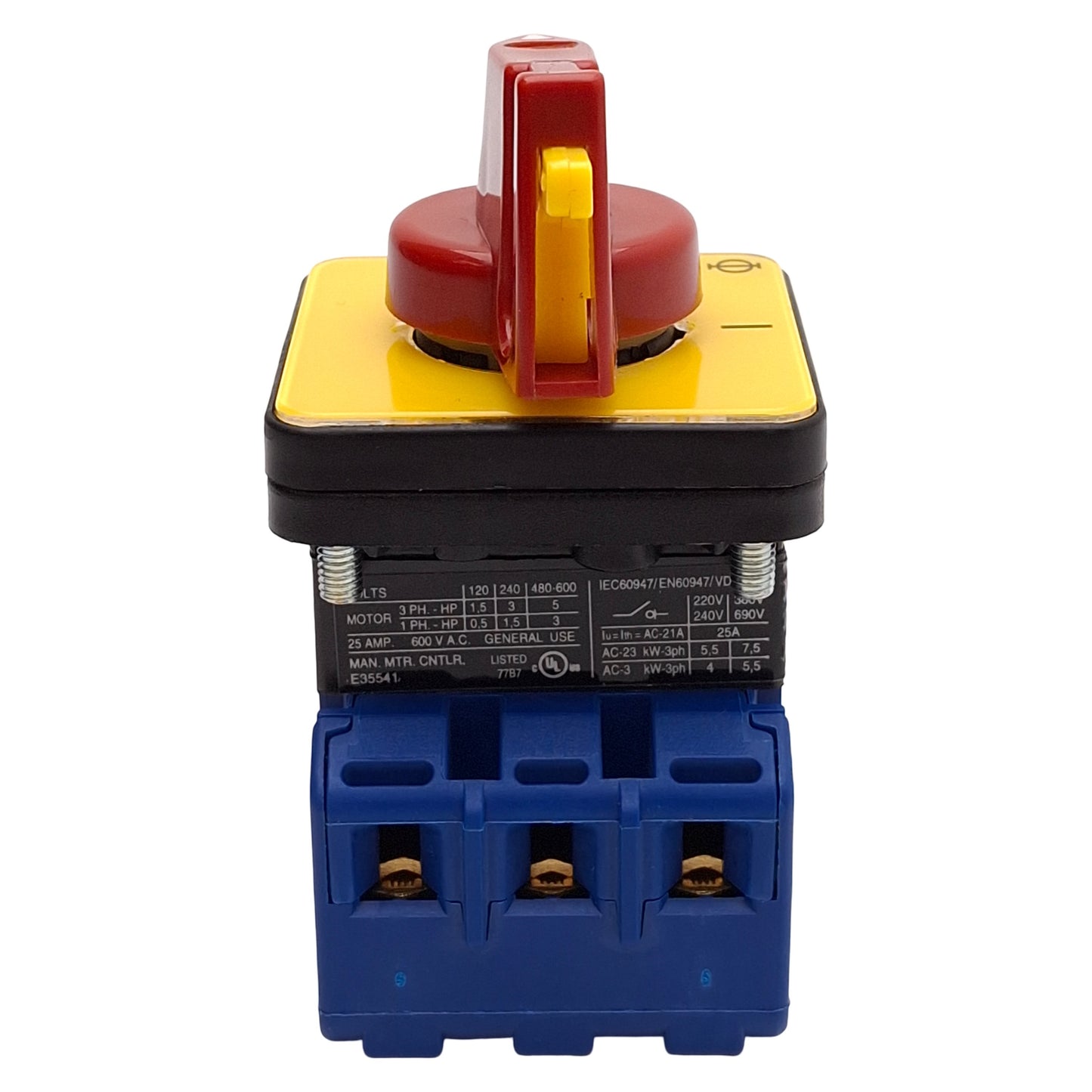Used Kraus Naimer KG20A T203/03 Rotary Disconnect Switch, 3-Pole, 5HP, 25A 600VAC
