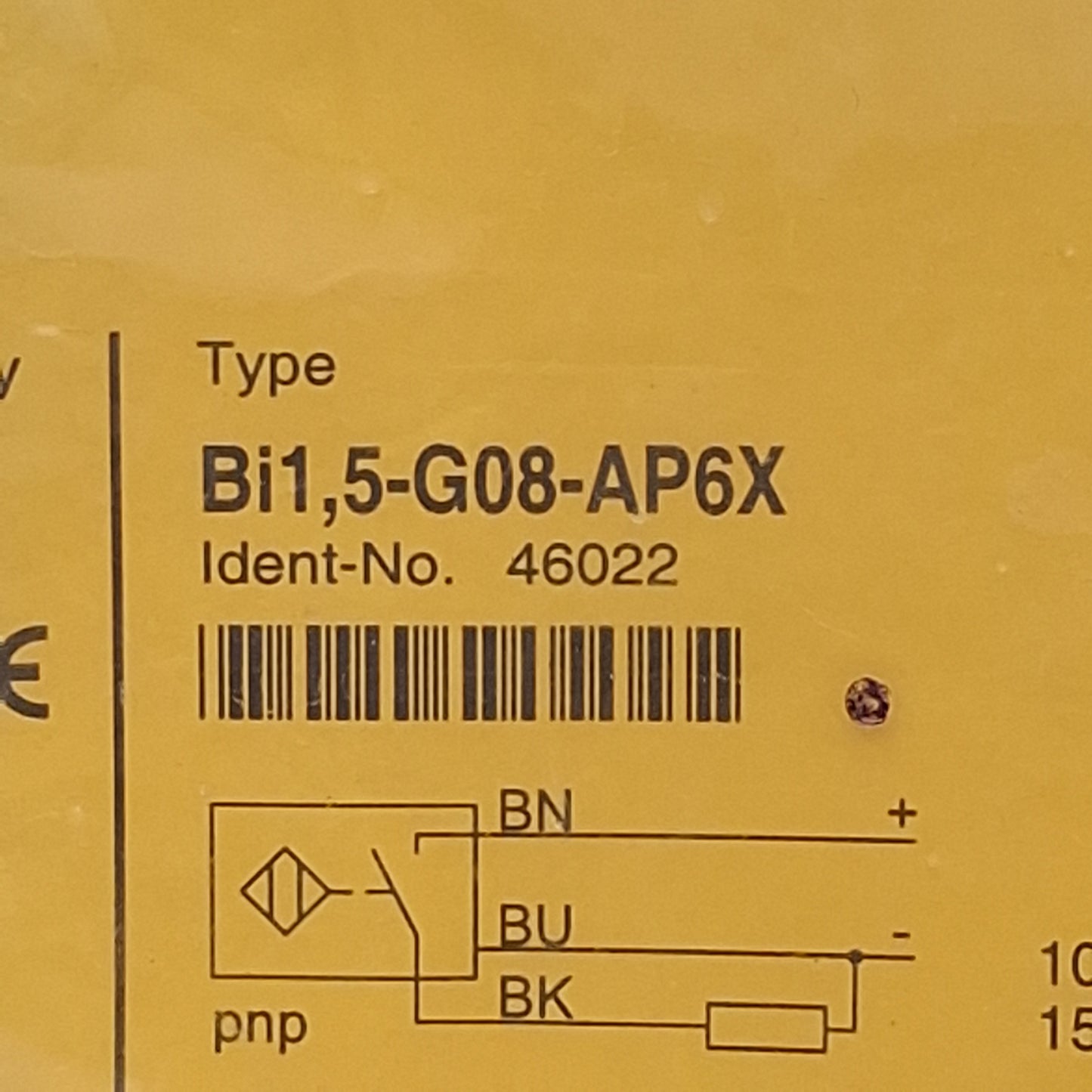 New Turck Bi1,5-G08-AP6X Inductive Sensor, PNP/NO, 1.5mm Range, M8, 10-30VDC, 2m