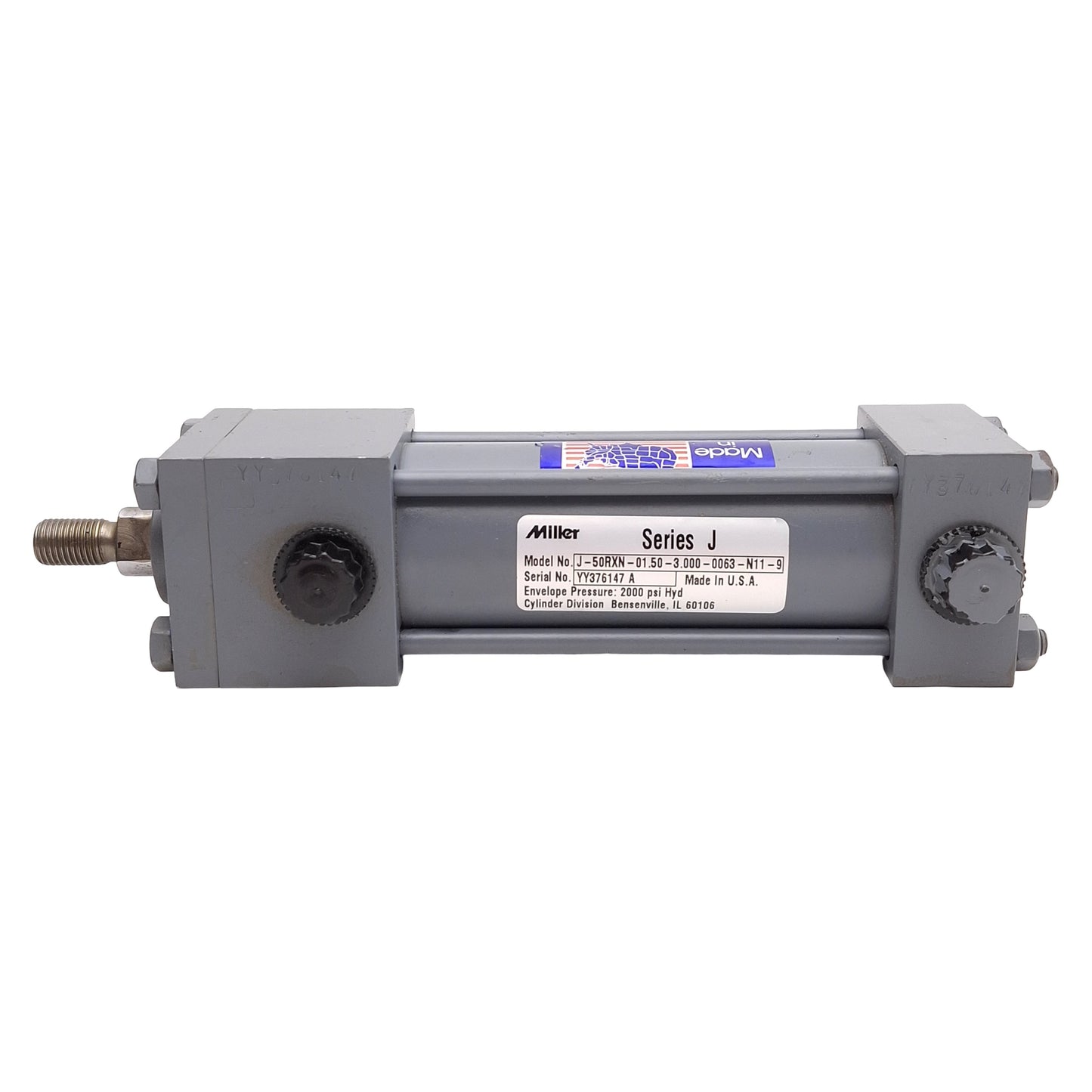Used Miller J-50RXN-01.50-3.00-0063-N11-9 Hydraulic Cylinder, ø1.5in Bore, 3in Stroke