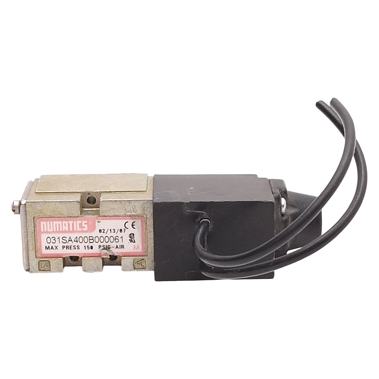 Used Numatics 031SA400B000061 Solenoid Valve, 4-Way 2-Position, 150psig, 24VDC Coil