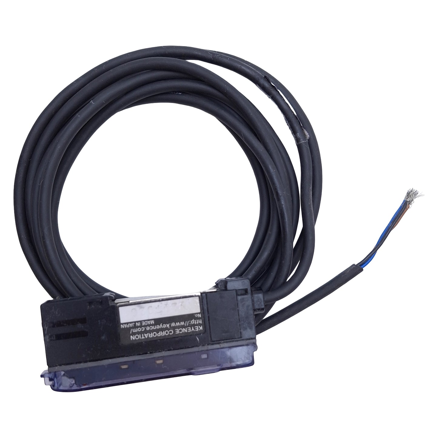 Used Keyence FS-V11 Fiber Optic Sensor Amplifier, NPN, 250µs RT, 12-24VDC, 6ft
