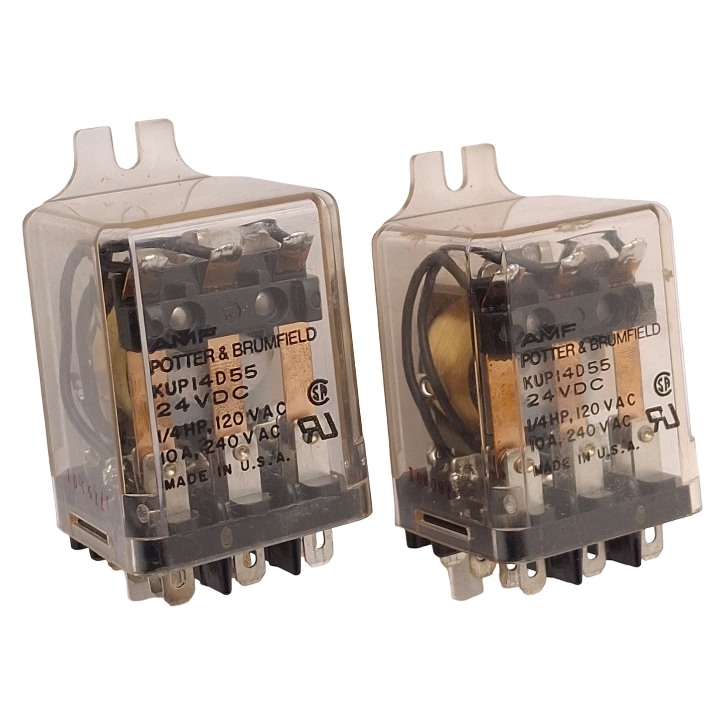 Used Lot of 2 Potter & Brumfield KUP-14D55-24 General Purpose Relay, 3CO, 24VDC Coil