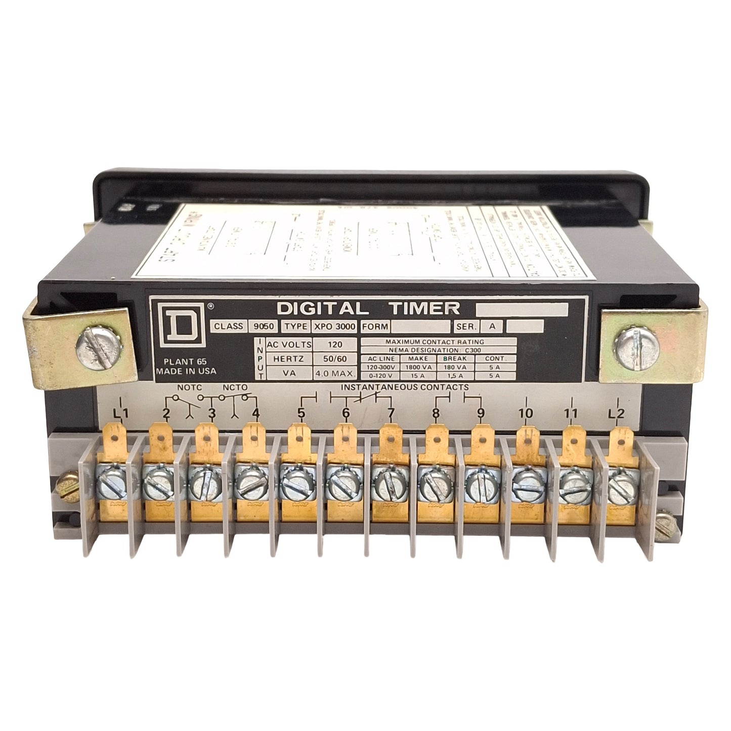 Used Square D 9050 XPO 3000 Digital Solid-State Timer Relay, 999sec, 120VAC 4A