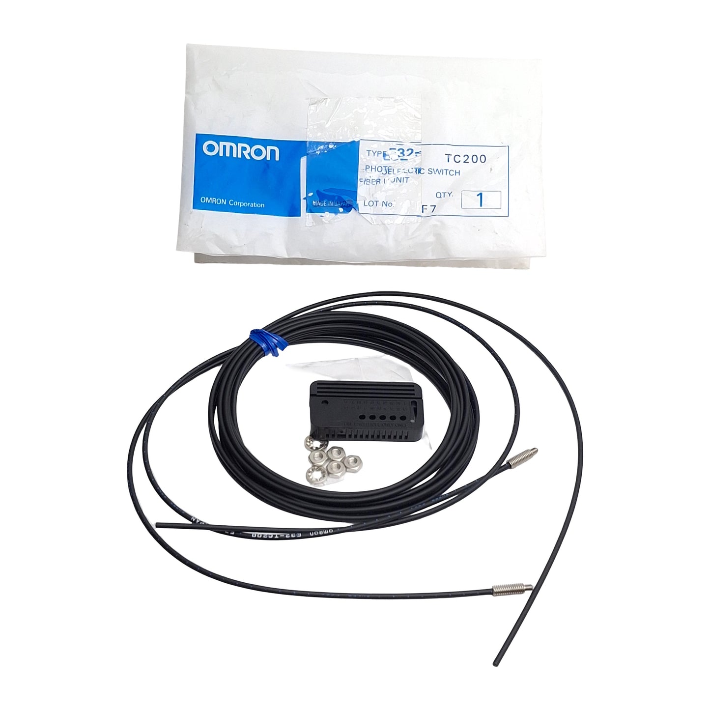 New Omron E32-TC200 Fiber Optic Cable M4 Head, M2.6 Tip, 2m Length, ø1mm Bundle