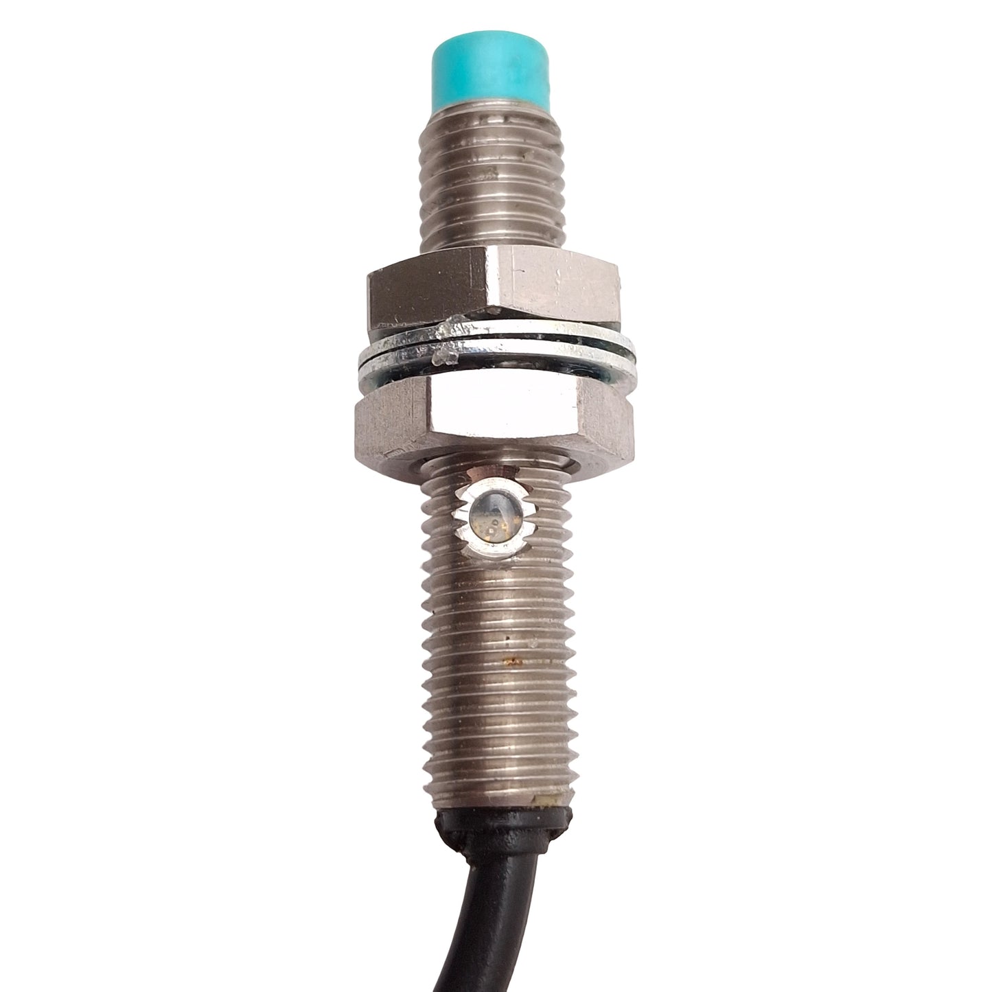 Used Pepperl Fuchs NJ2-8GM40-E2 14949S Proximity Sensor, PNP-NO, 2mm Range, 10-60VDC