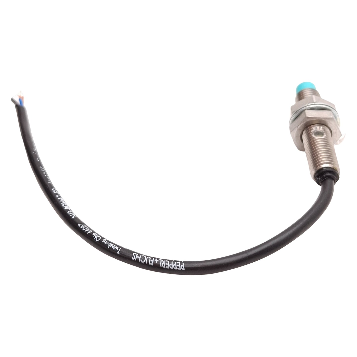 Used Pepperl Fuchs NJ2-8GM40-E2 14949S Proximity Sensor, PNP-NO, 2mm Range, 10-60VDC